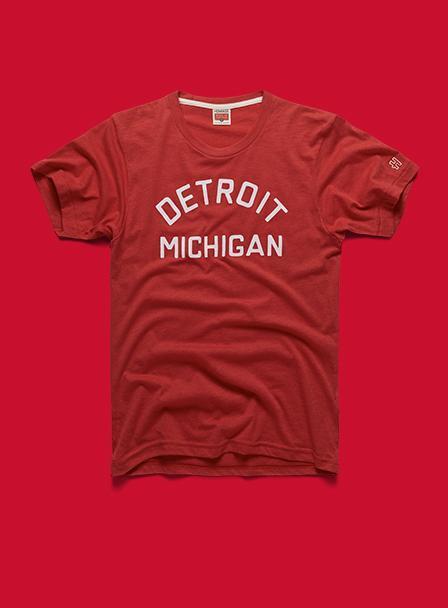 Detroit Tiger Stadium T-Shirt from Homage. | Navy | Vintage Apparel from Homage.