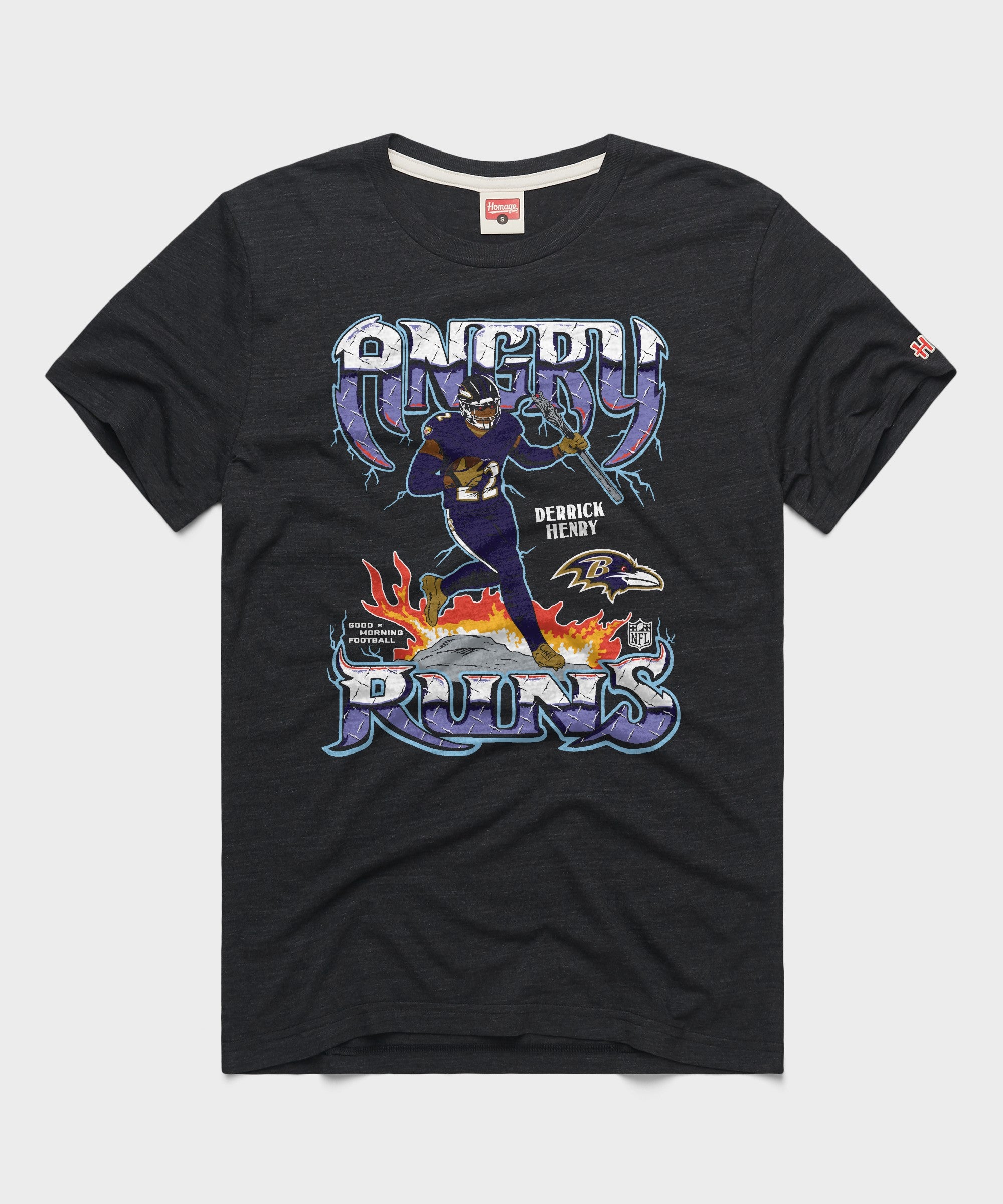 Angry Runs 2024 Ravens Derrick Henry | Retro Kyle Brandt T-Shirt