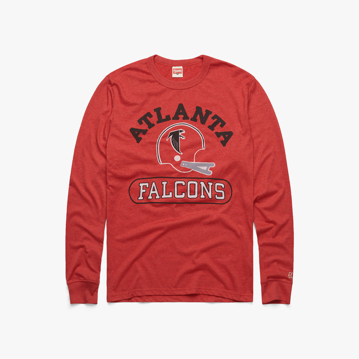 Atlanta Falcons Throwback Helmet Long Sleeve Tee