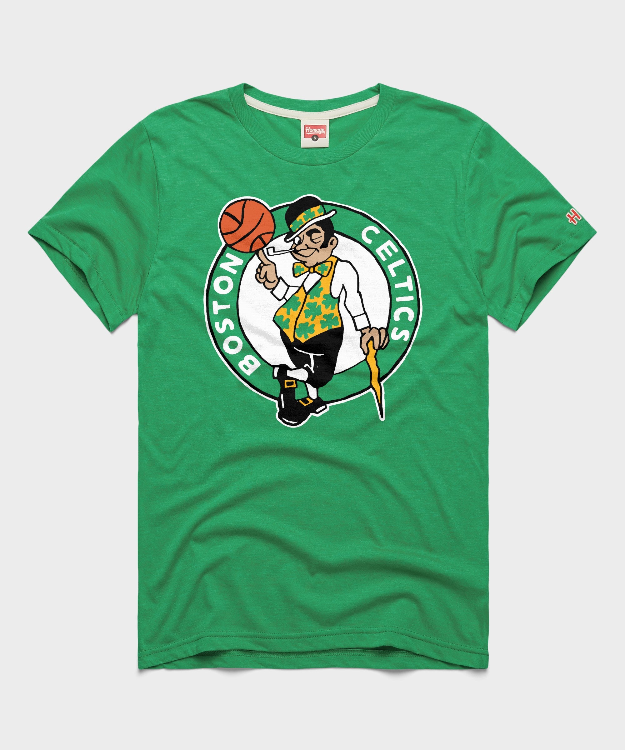 boston celtics gear Boston Celtics Logo T-Shirt from Homage. | Grey