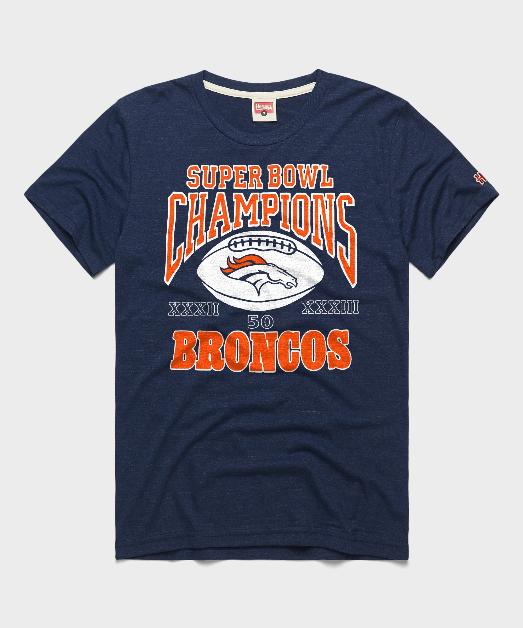 Denver Broncos 3 Time Super Bowl Champions T-Shirt from Homage