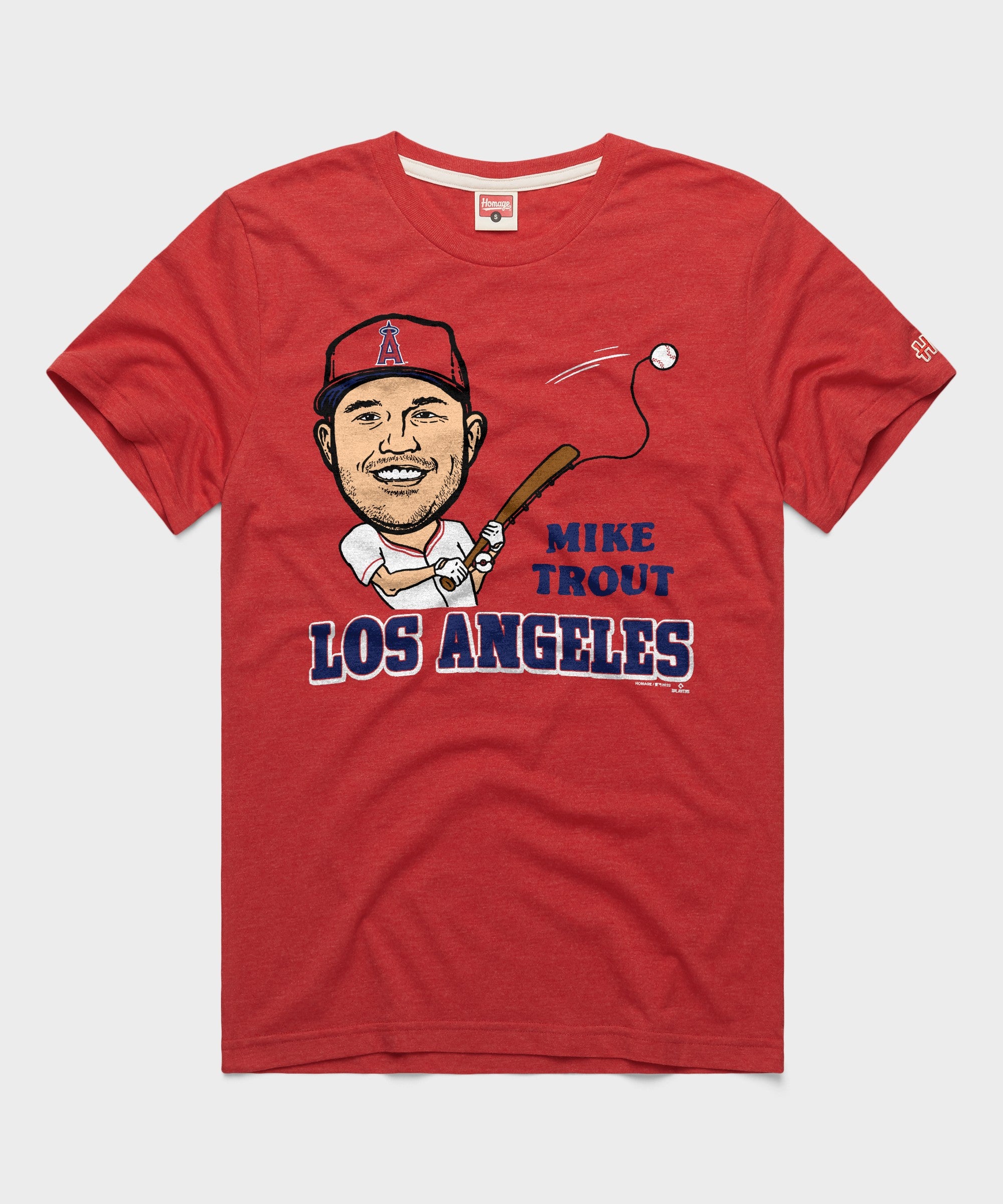 mike trout Tシャツ angels LA Angels Mike Trout | Retro Los Angeles Angels Player T-Shirt