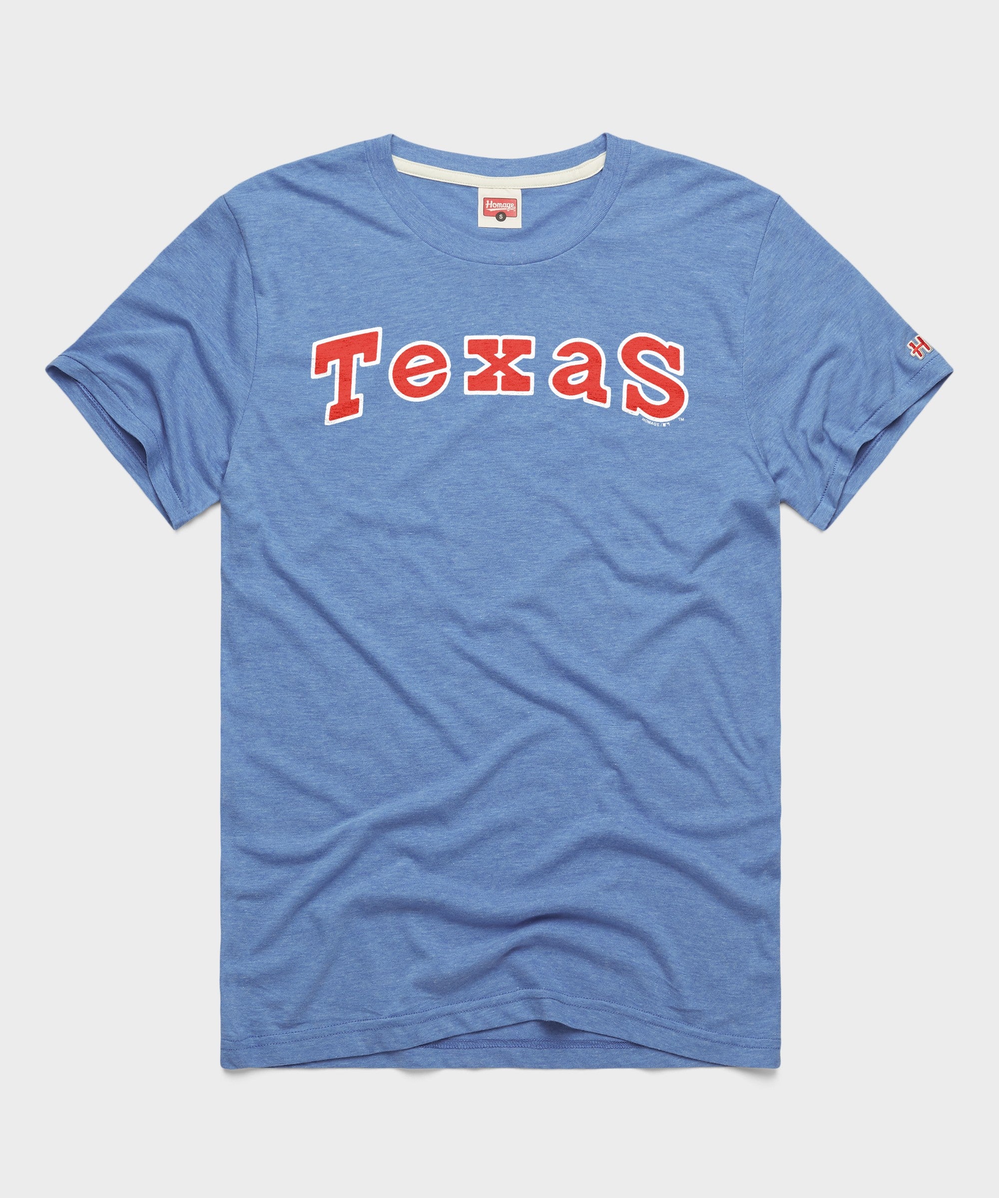 texas rangers gear Texas Rangers Jersey Logo '76 T-Shirt from Homage. | Light Blue