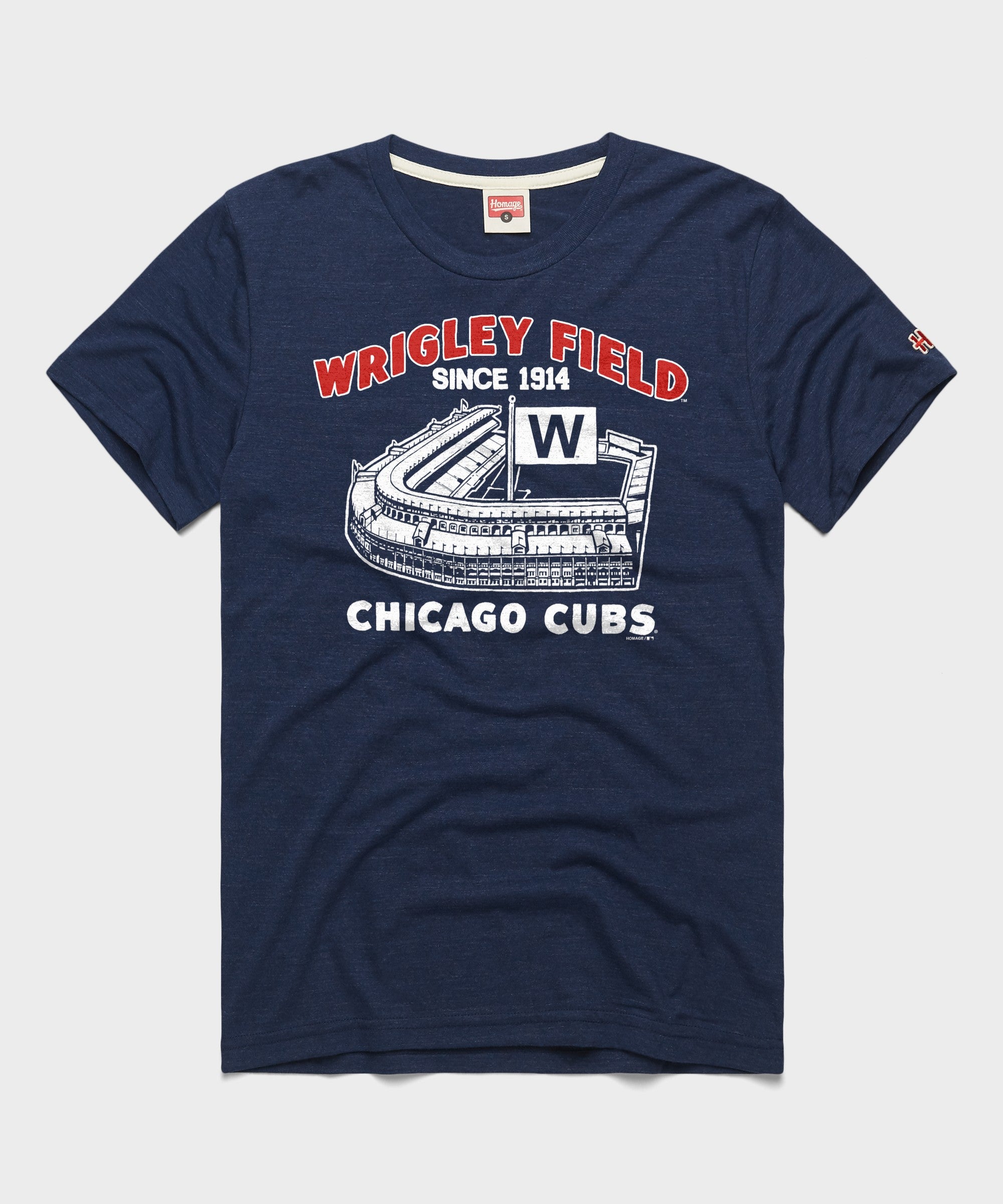 chicago cubs gear Wrigley Field Chicago Cubs T-Shirt from Homage. | Navy