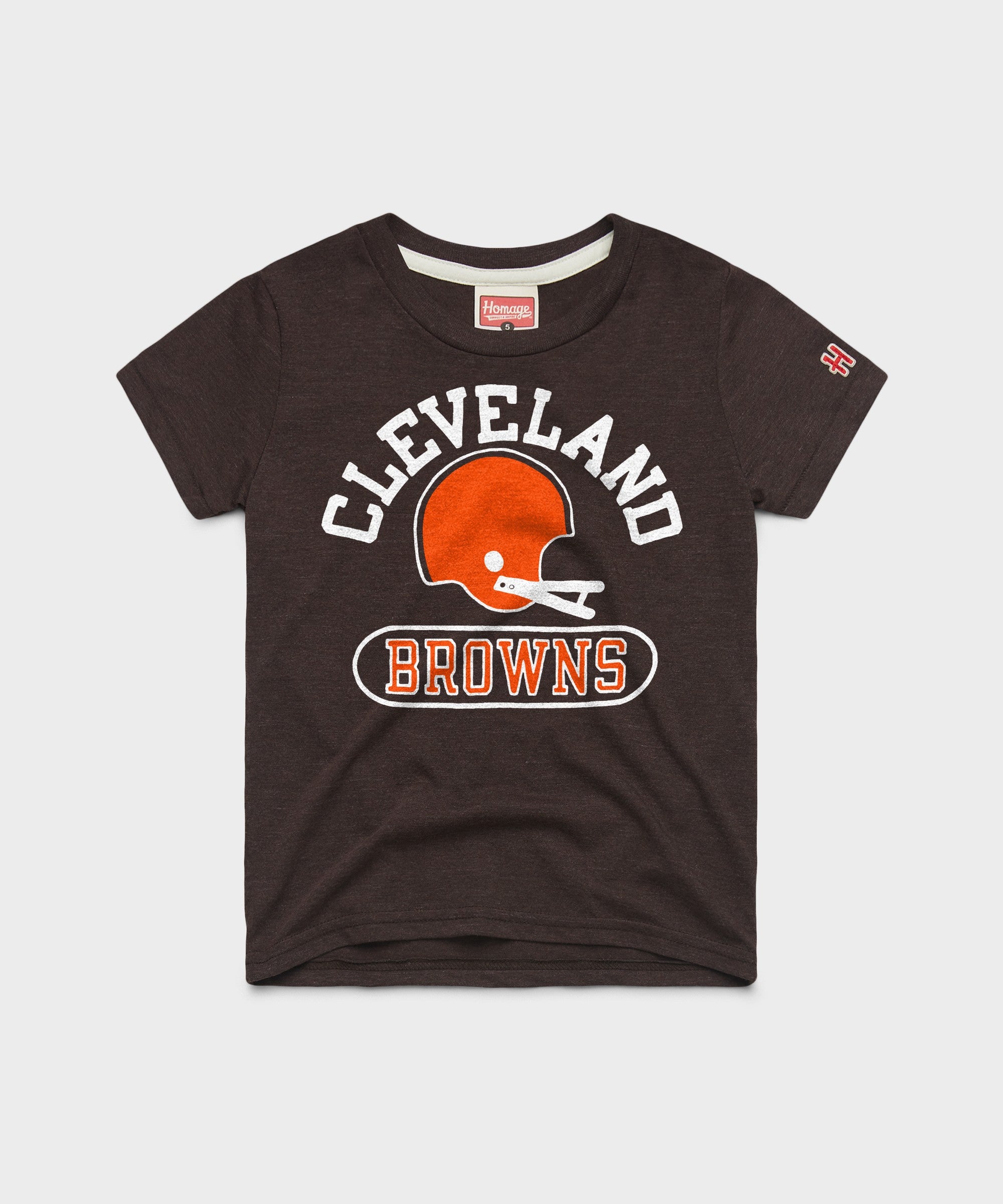 Youth Cleveland Browns Throwback Helmet Youth T-Shirt from Homage