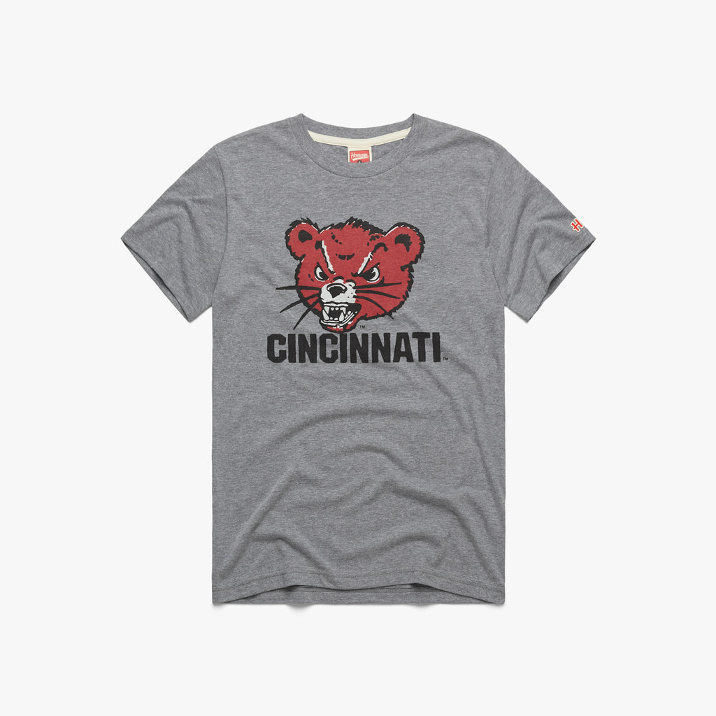 Cincy Bearcats Retro T-Shirt from Homage. | Red | Vintage Apparel from Homage.