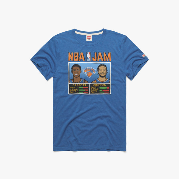 Jalen Brunson & R.J. Barrett New York Knicks Stadium Essentials Unisex  Player Duo T-Shirt - Black