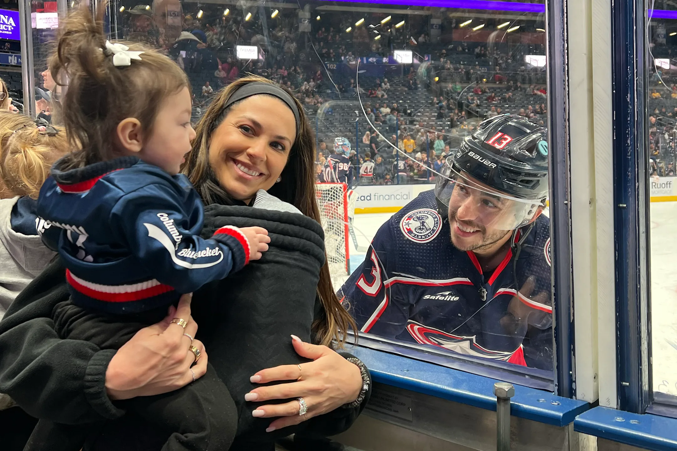 Meredith Gaudreau with kids and husband, Johnny.