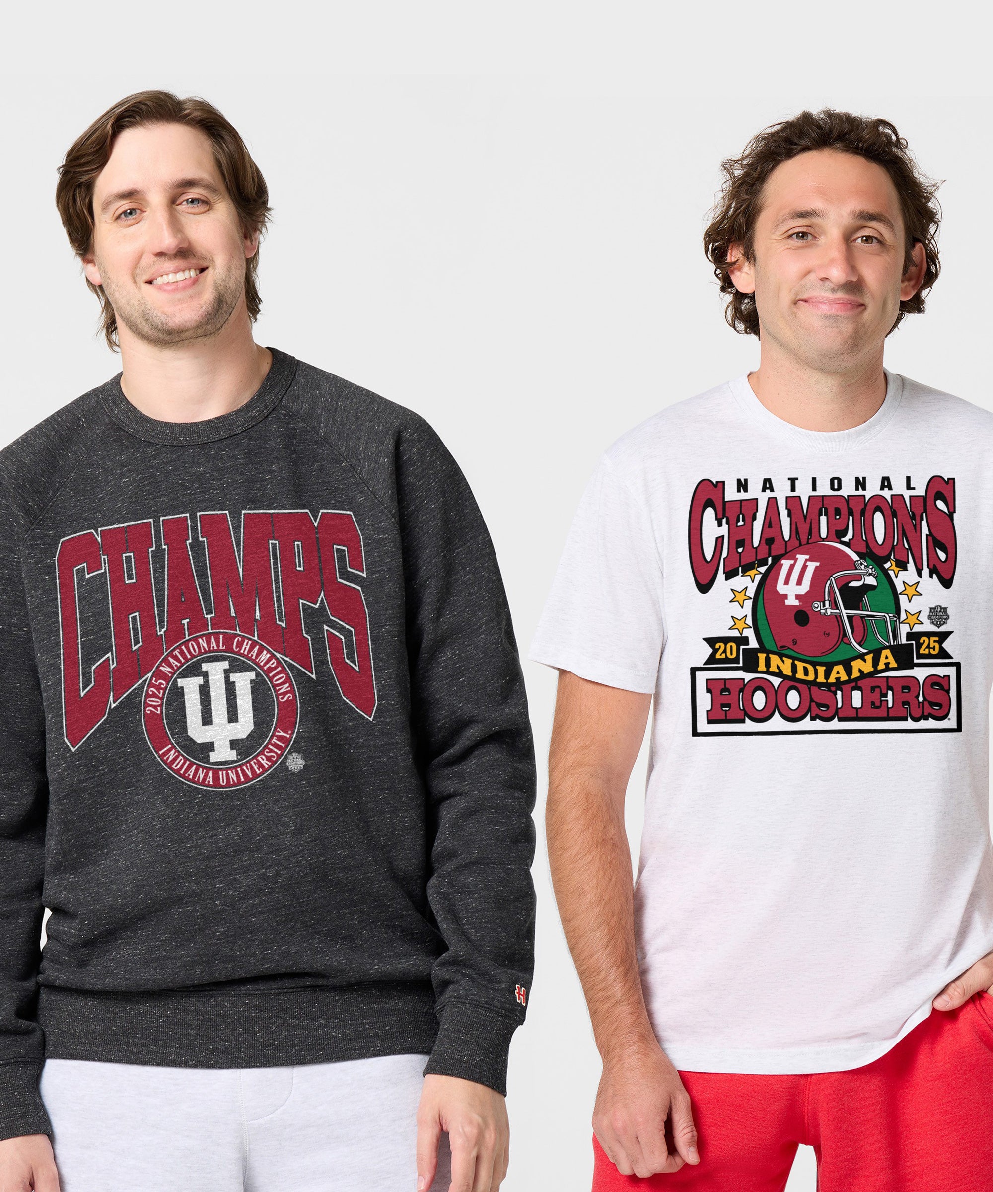 Indiana University 2025 National Champion Crewneck and Tee