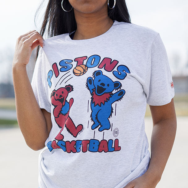 NBA x Grateful Dead x 76ers T-Shirt from Homage. | Red | Vintage Apparel from Homage.