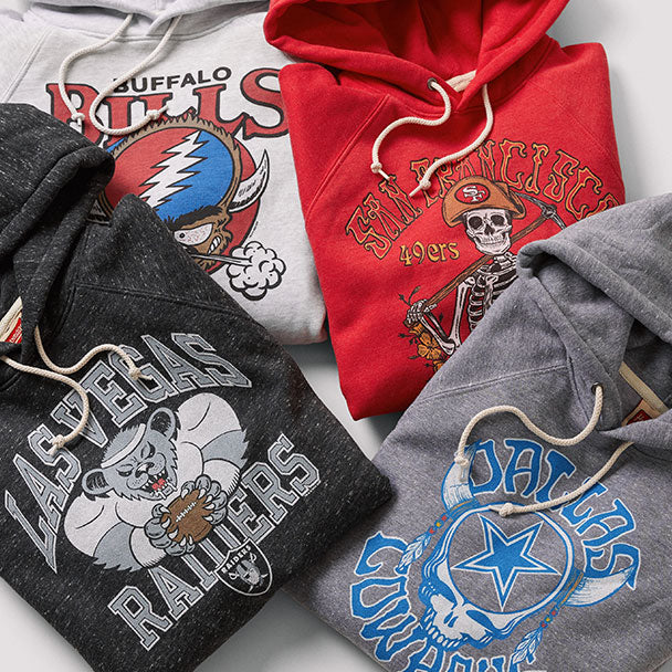 NBA x Grateful Dead x 76ers Hoodie from Homage. | Red | Vintage Apparel from Homage.