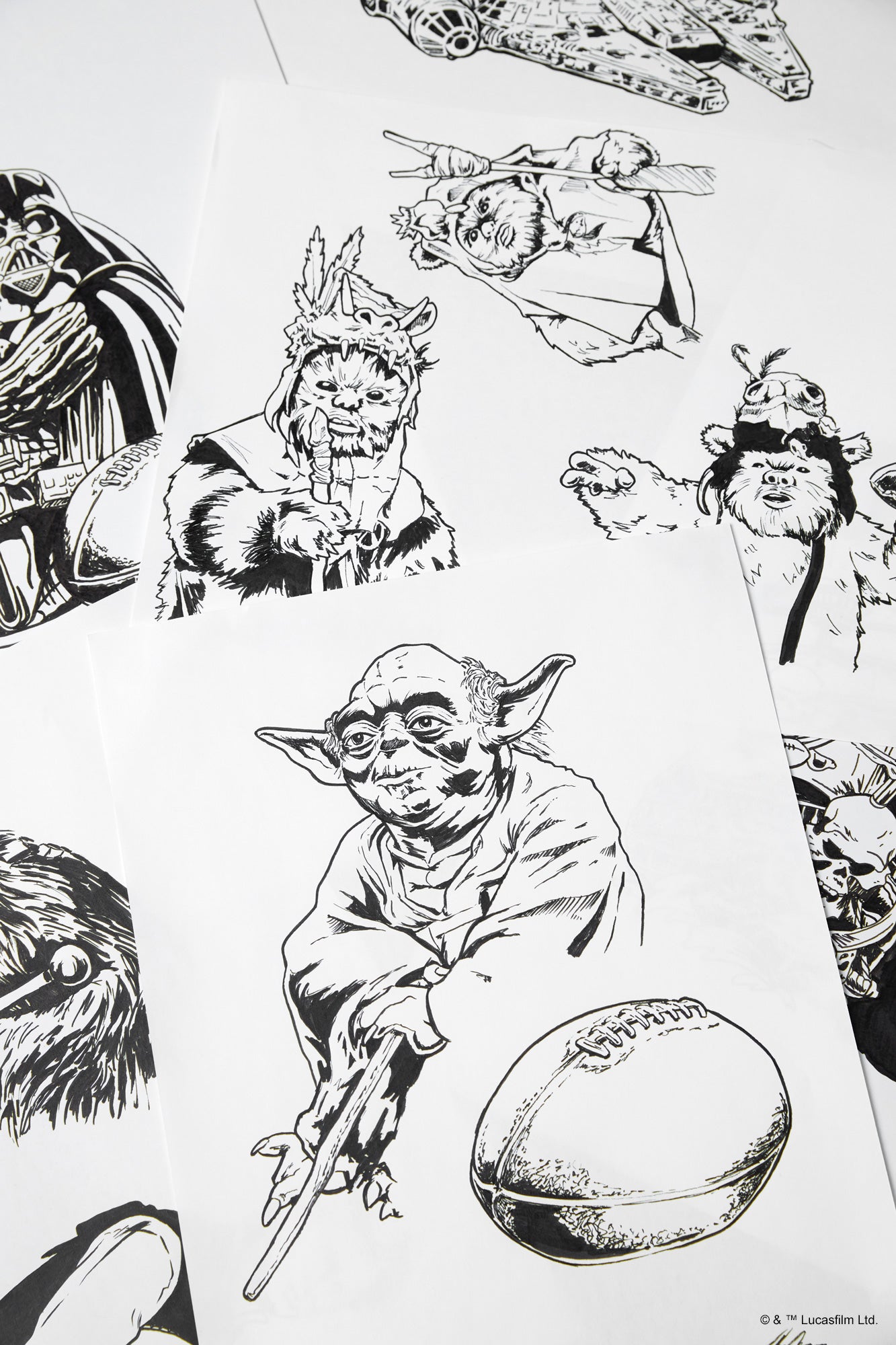 Sketches and early concepts from the HOMAGE design team’s NFL x Star Wars collaboration.