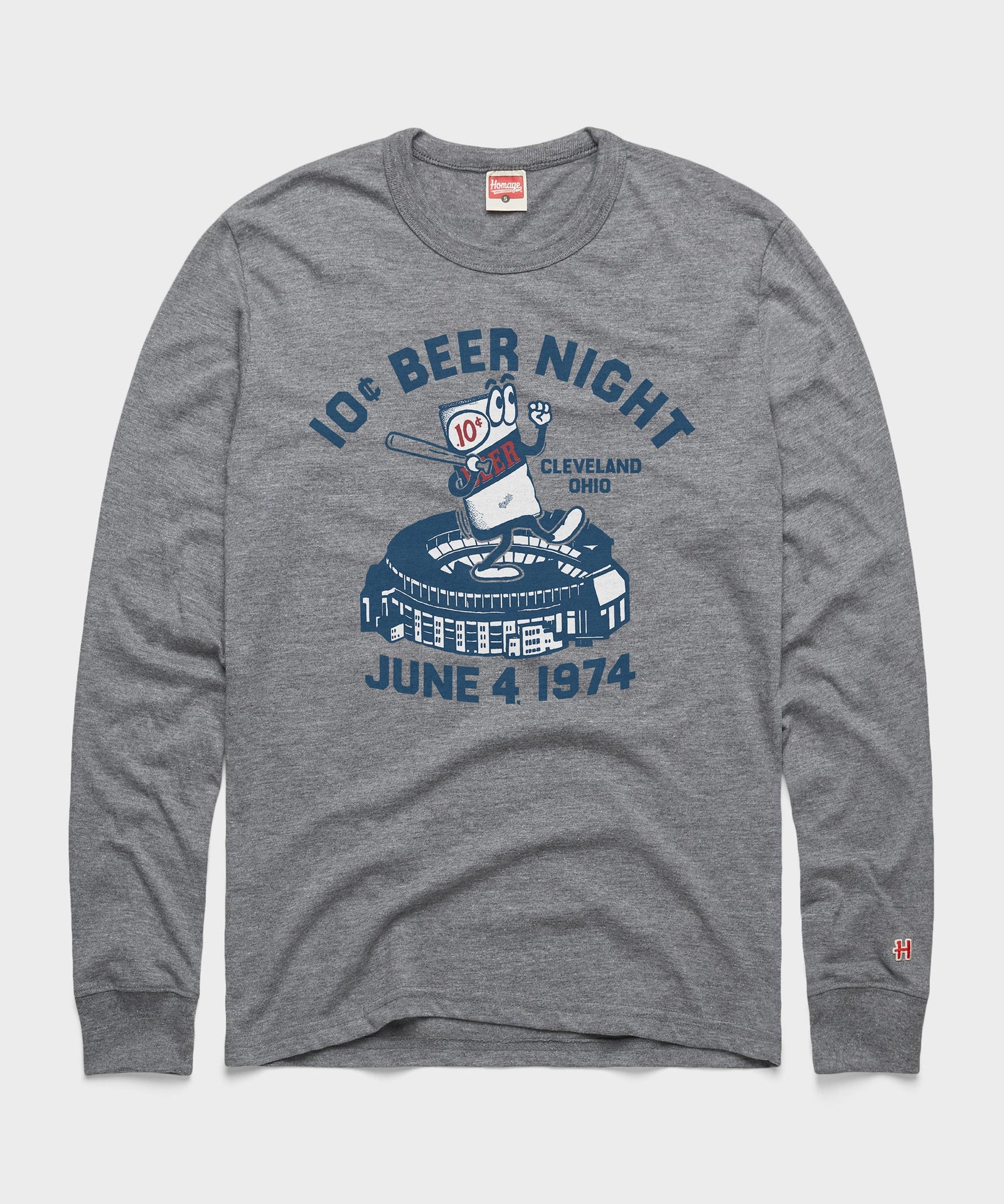 10 Cent Beer Night Cleveland Ohio Long Sleeve Tee