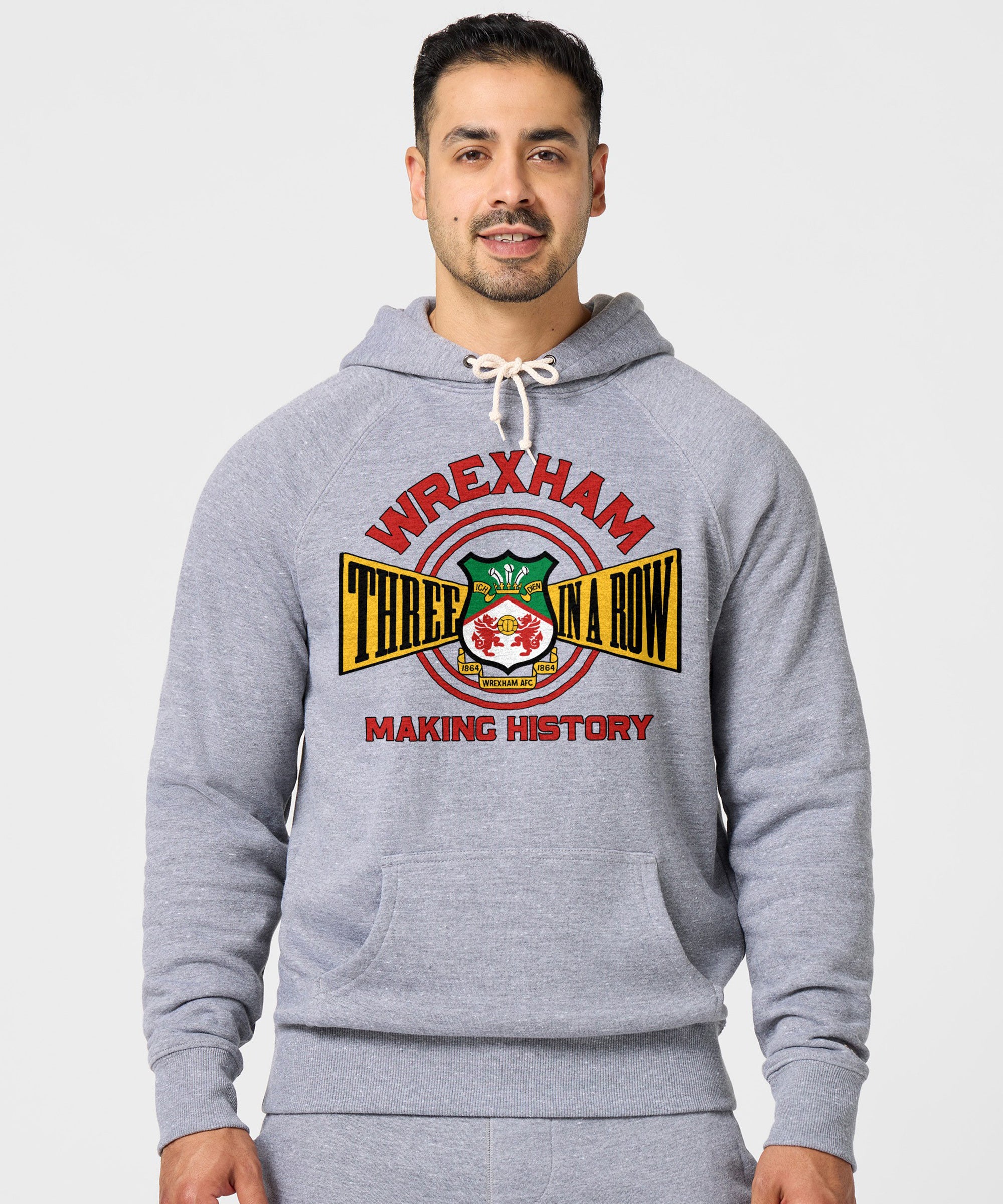 Wrexham AFC Three In A Row Hoodie Carousel::Grey