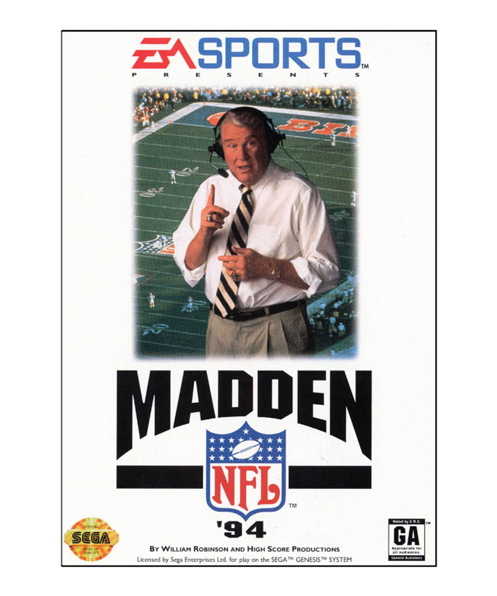 Vintage 'Madden NFL '94' video game cover. Imagery courtesy of EA Sports.