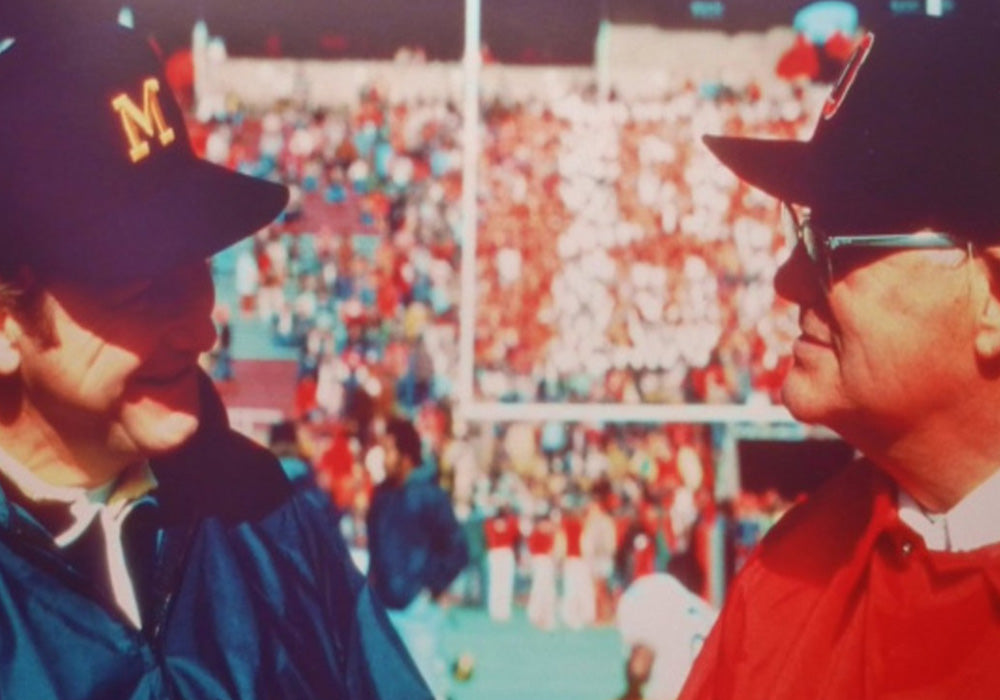 Bo Schembechler and Woody Hayes and The Game. Courtesy of The Ohio State University Archives. 