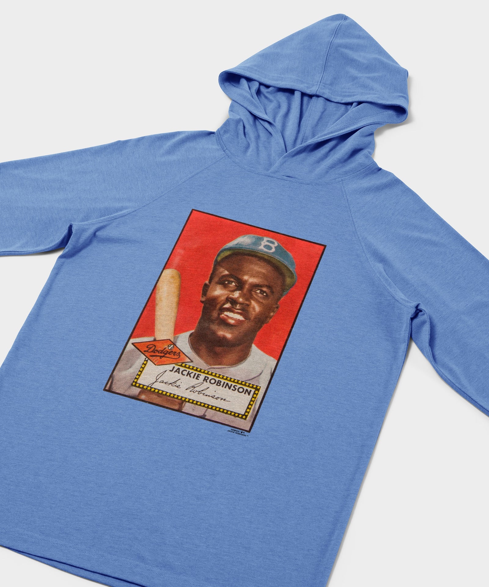 1952 Topps Baseball Jackie Robinson Dodgers Lightweight Hoodie