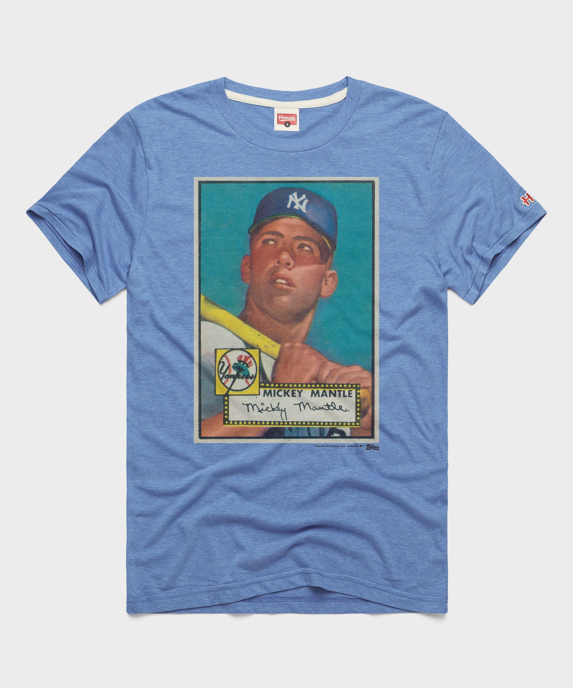 1952 Topps Baseball Mickey Mantle Yankees Light Blue