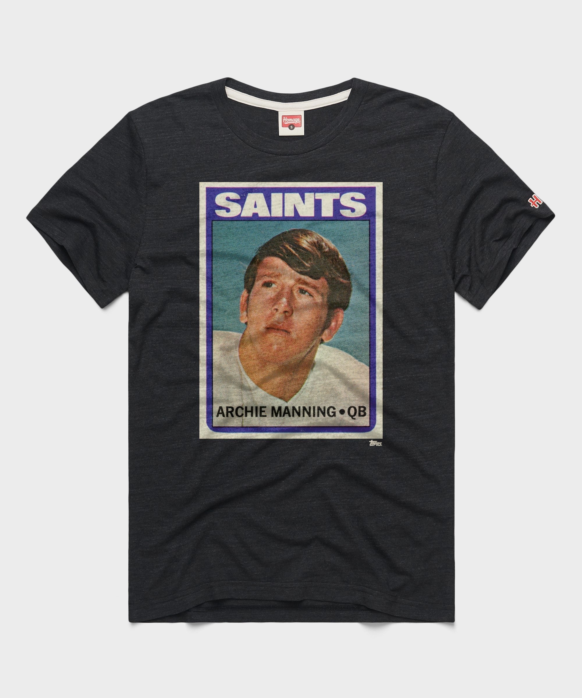 1972 Topps Football Archie Manning Saints Charcoal