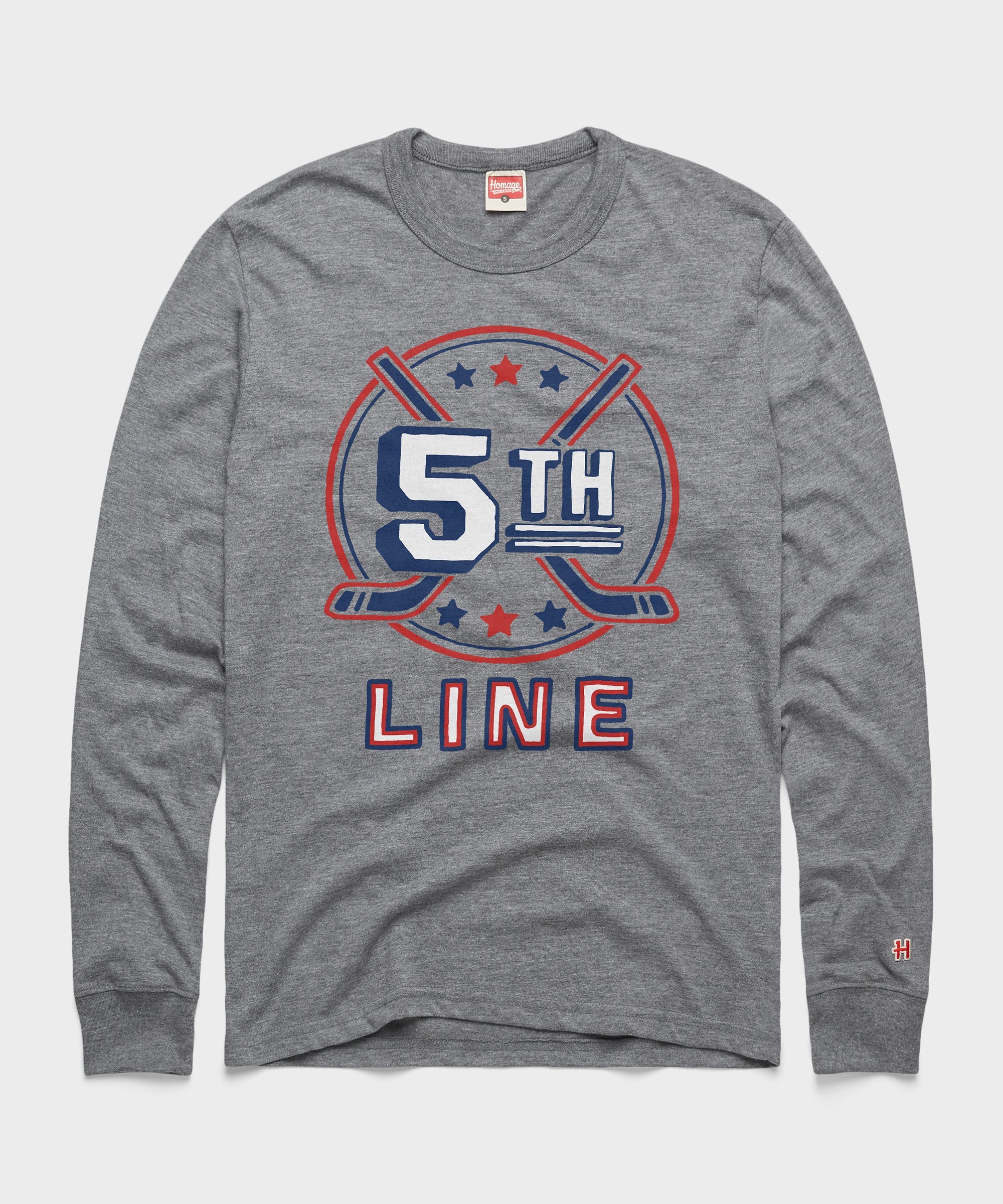 5th Line Crest Long Sleeve Tee Grey