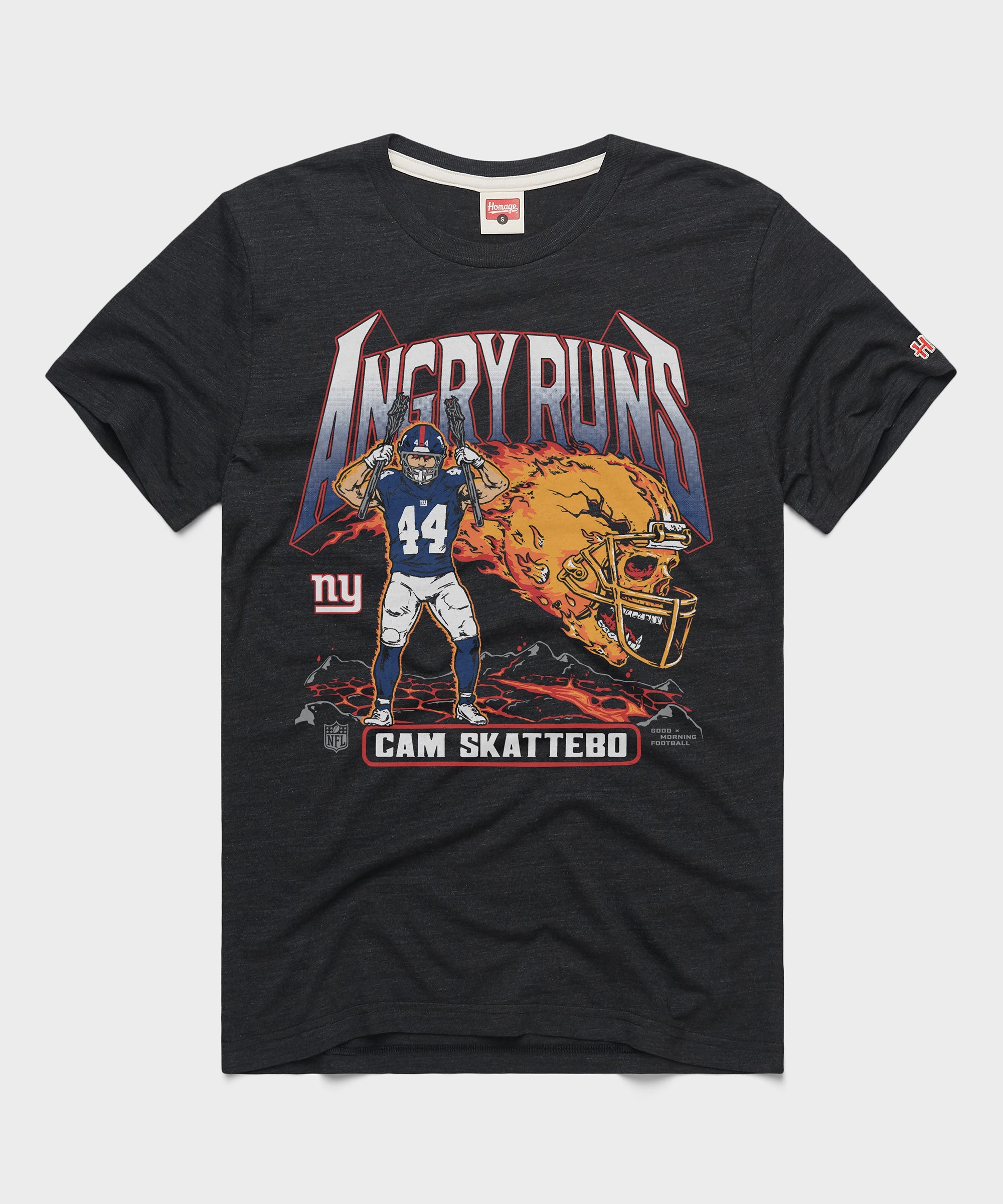 Angry Runs 2025 Giants Cam Skattebo Double Winner Charcoal