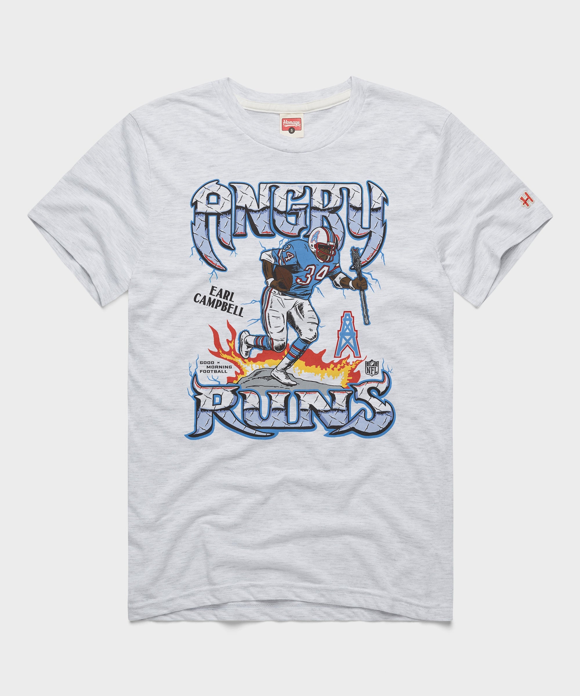 Angry Runs Oilers Earl Campbell