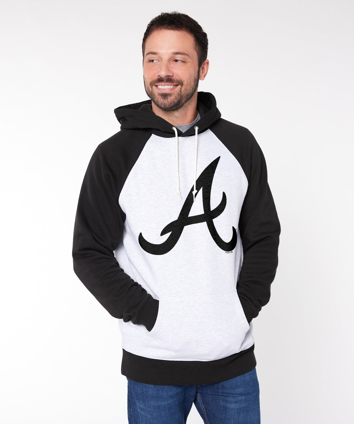 Atlanta Braves Cap Logo '81 Blackout Colorblock Hoodie
