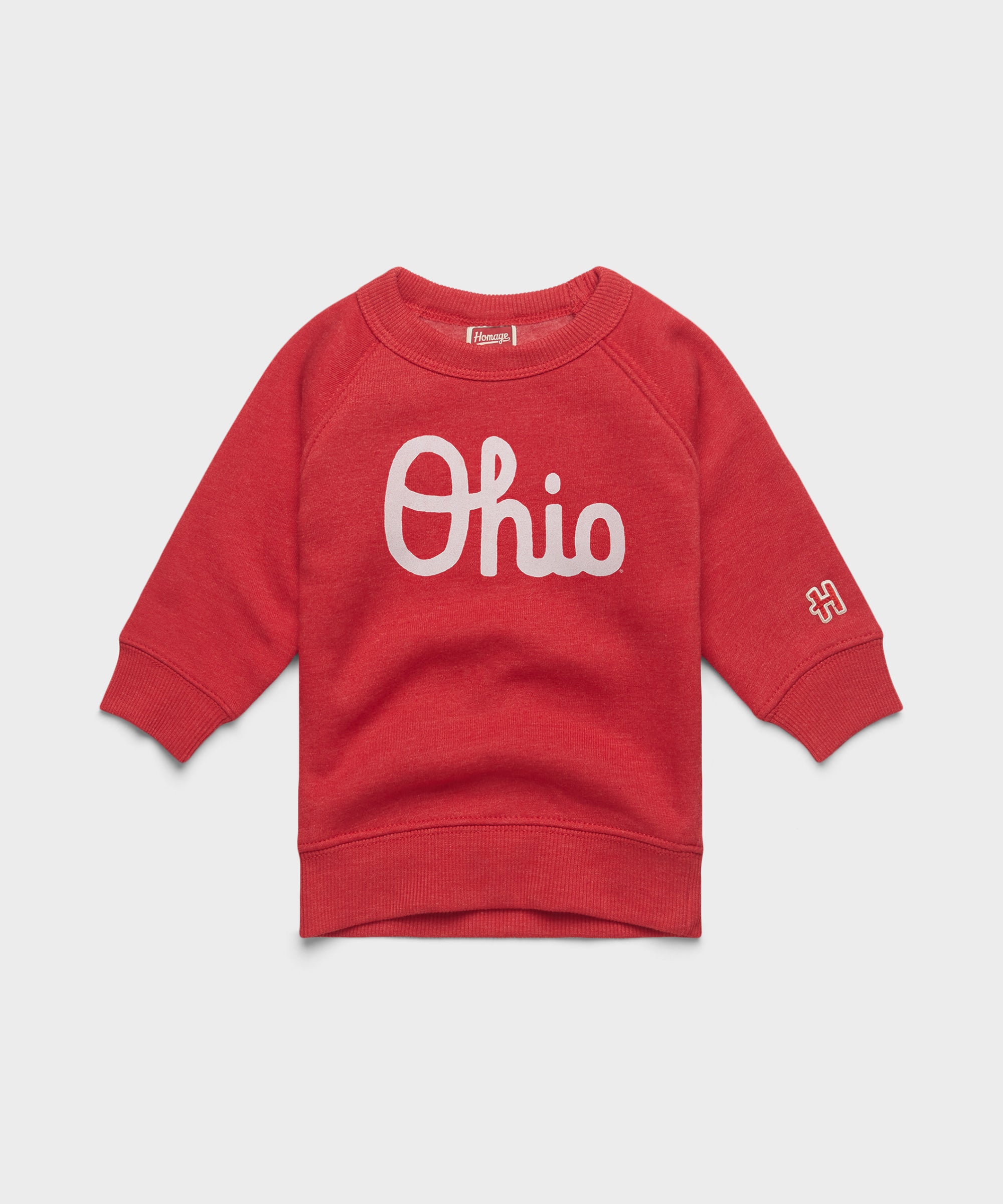 Baby Script Ohio Crewneck Red/White Ink