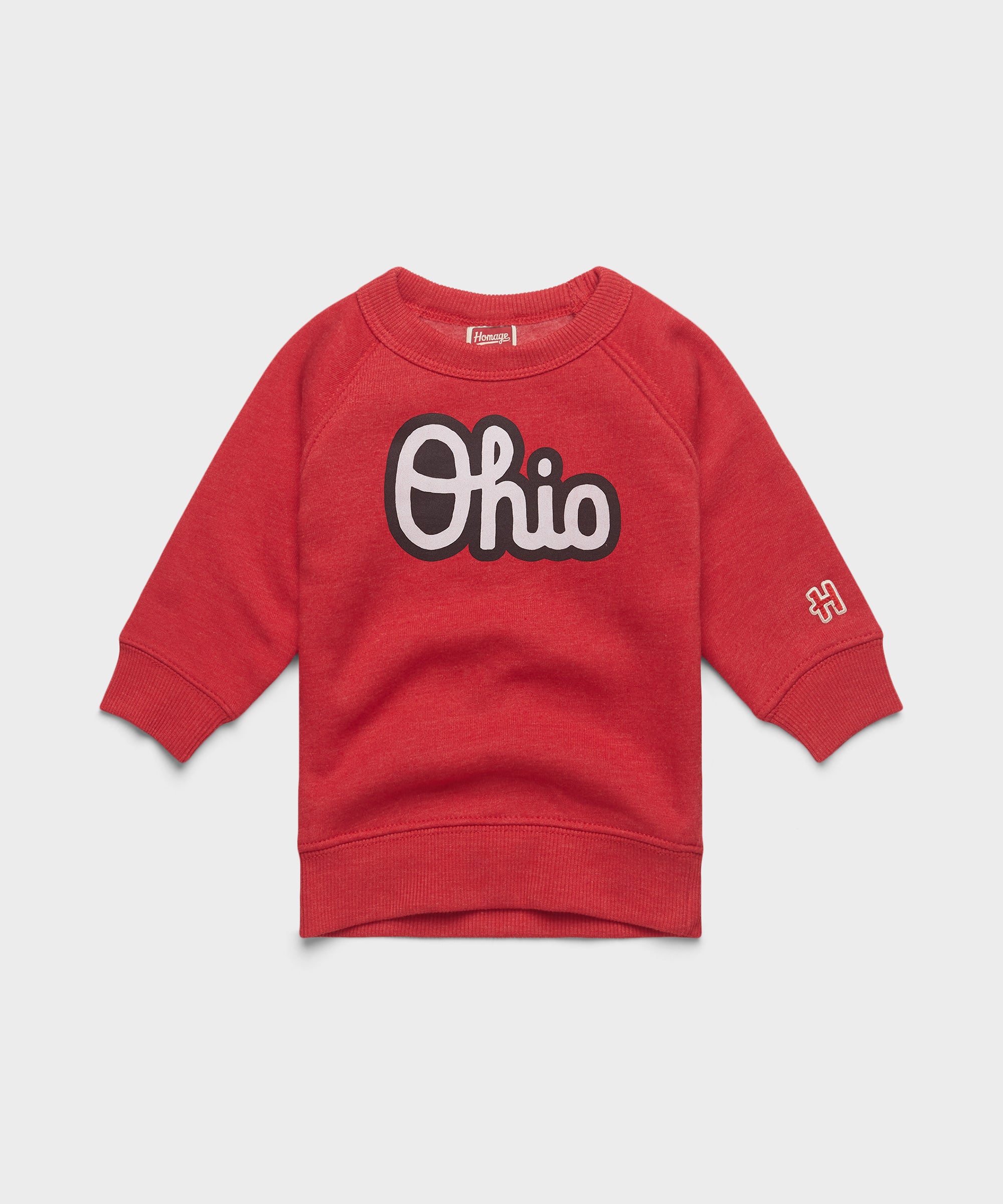 Baby Script Ohio Outline Crewneck Red
