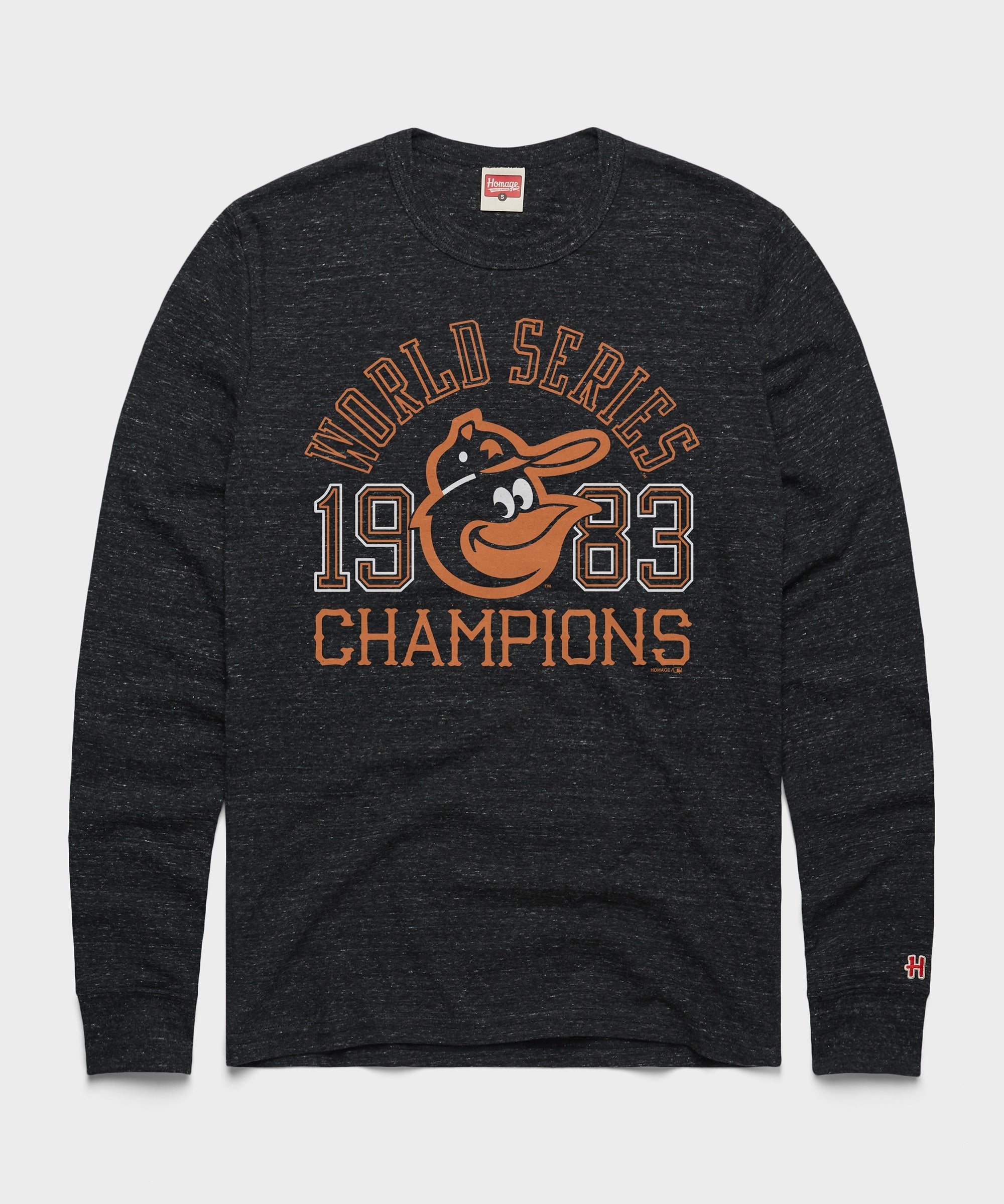 Baltimore Orioles 1983 World Series Champs Long Sleeve Tee Charcoal