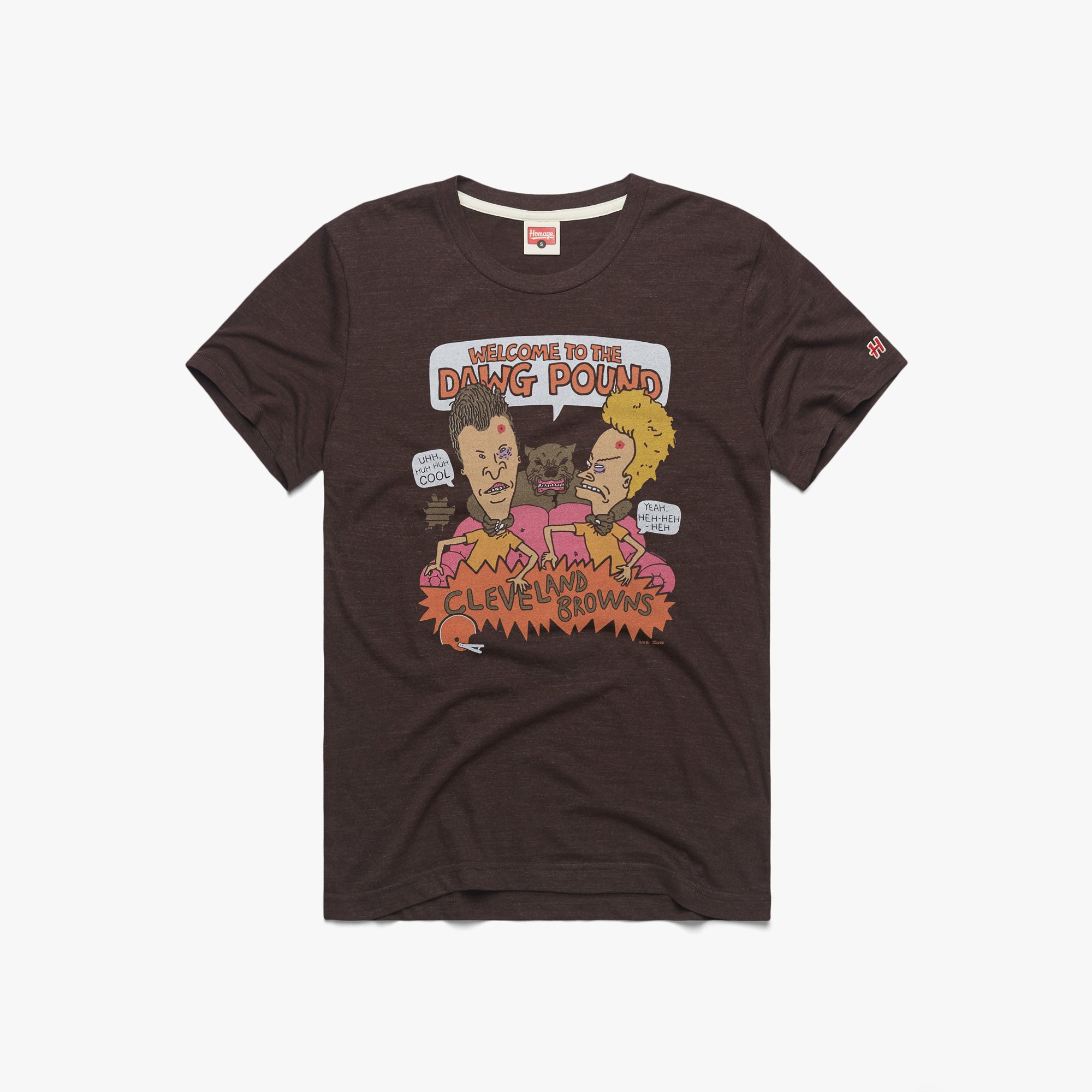 Beavis and Butthead x Cleveland Browns Dawg Pound T-Shirt from Homage. | Officially Licensed Vintage NFL Apparel from Homage Pro Shop.