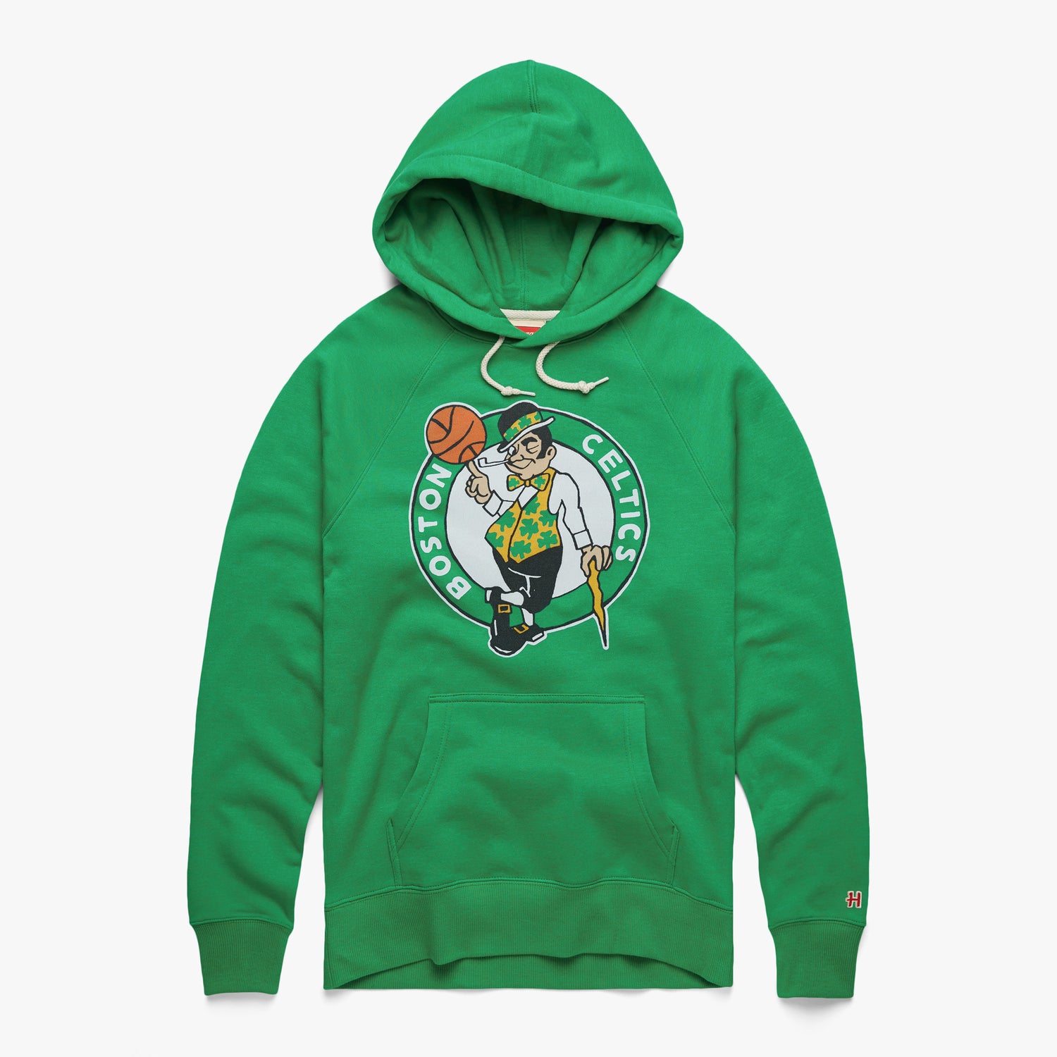 Men's Antigua White Boston Celtics Logo Victory Pullover Hoodie