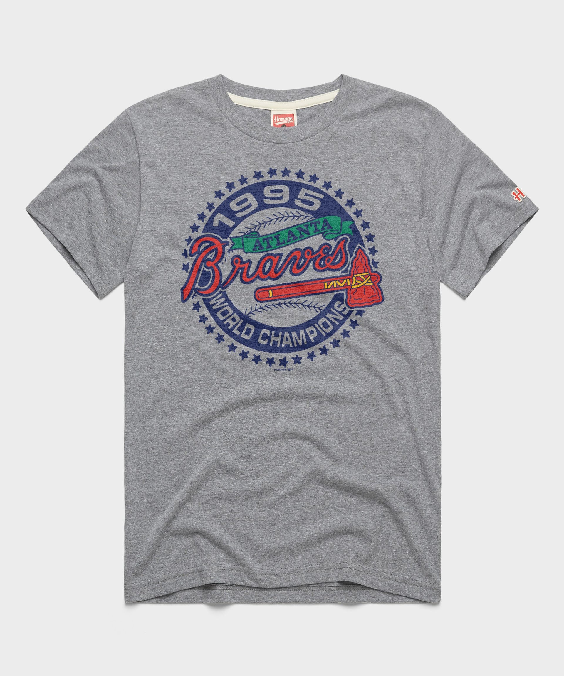 Braves World Series Champs 1995 T-Shirt from Homage. | Grey | Vintage Apparel