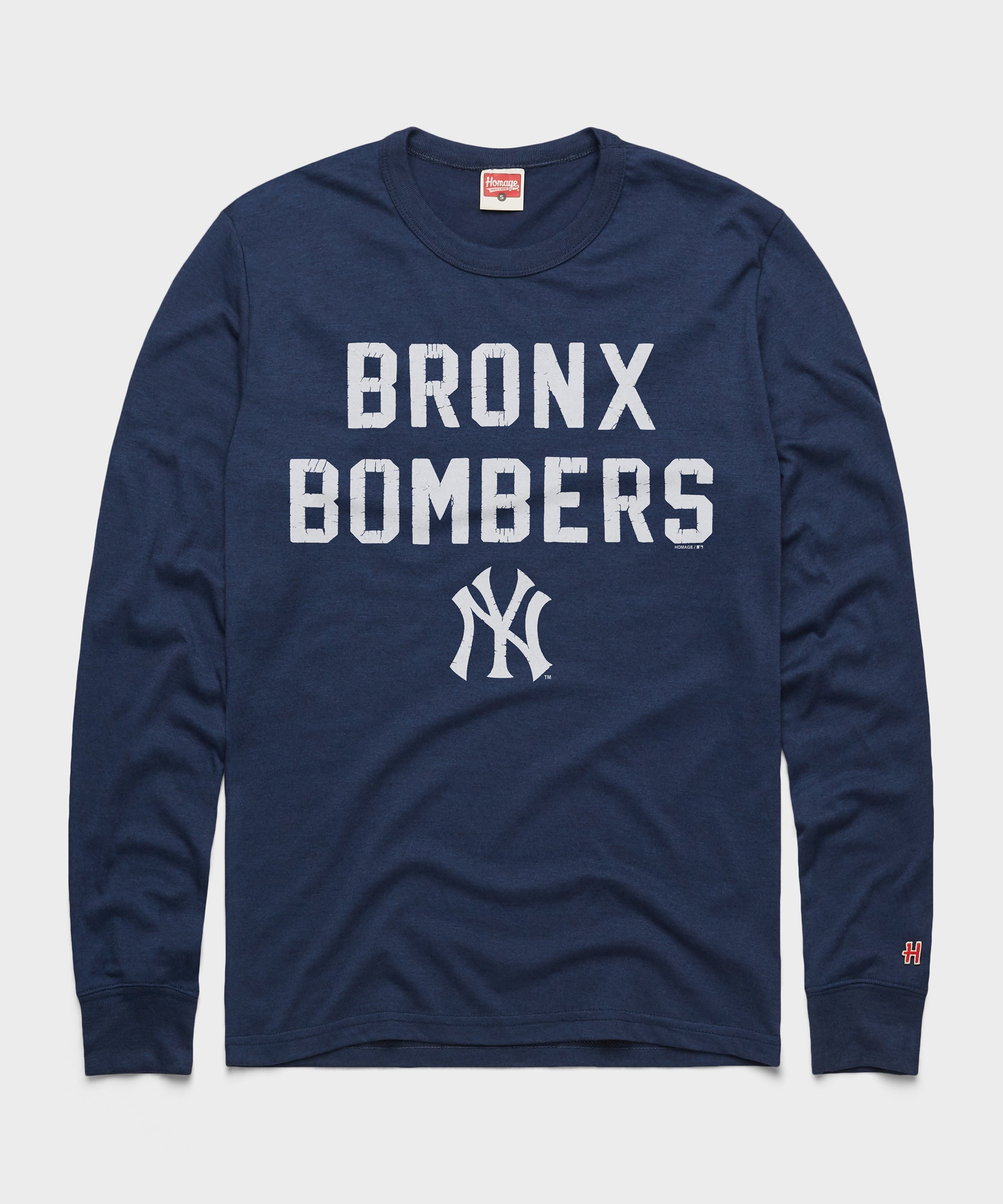 Bronx Bombers Yankees Long Sleeve Tee Navy