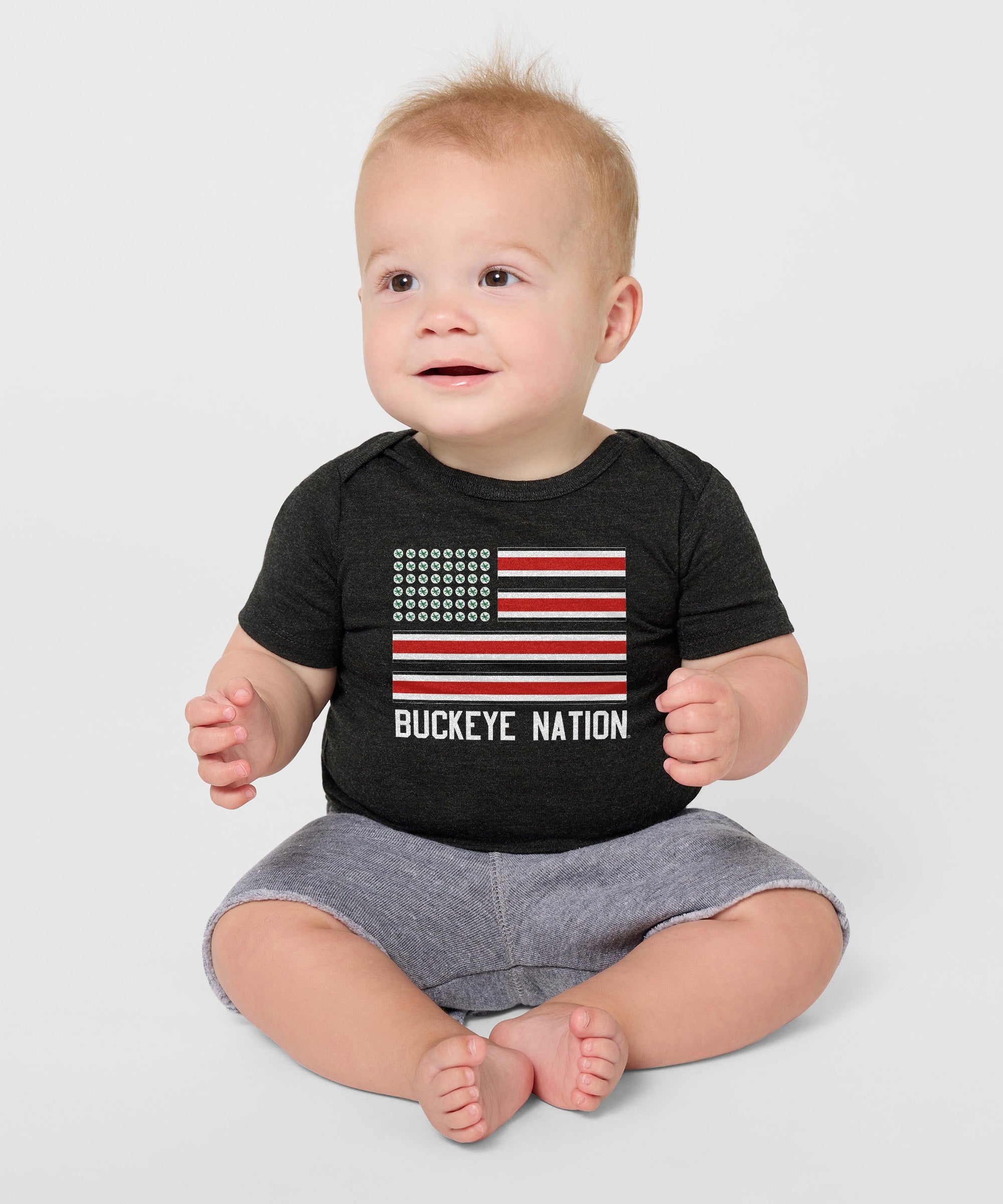 Buckeye Nation Flag Baby One Piece