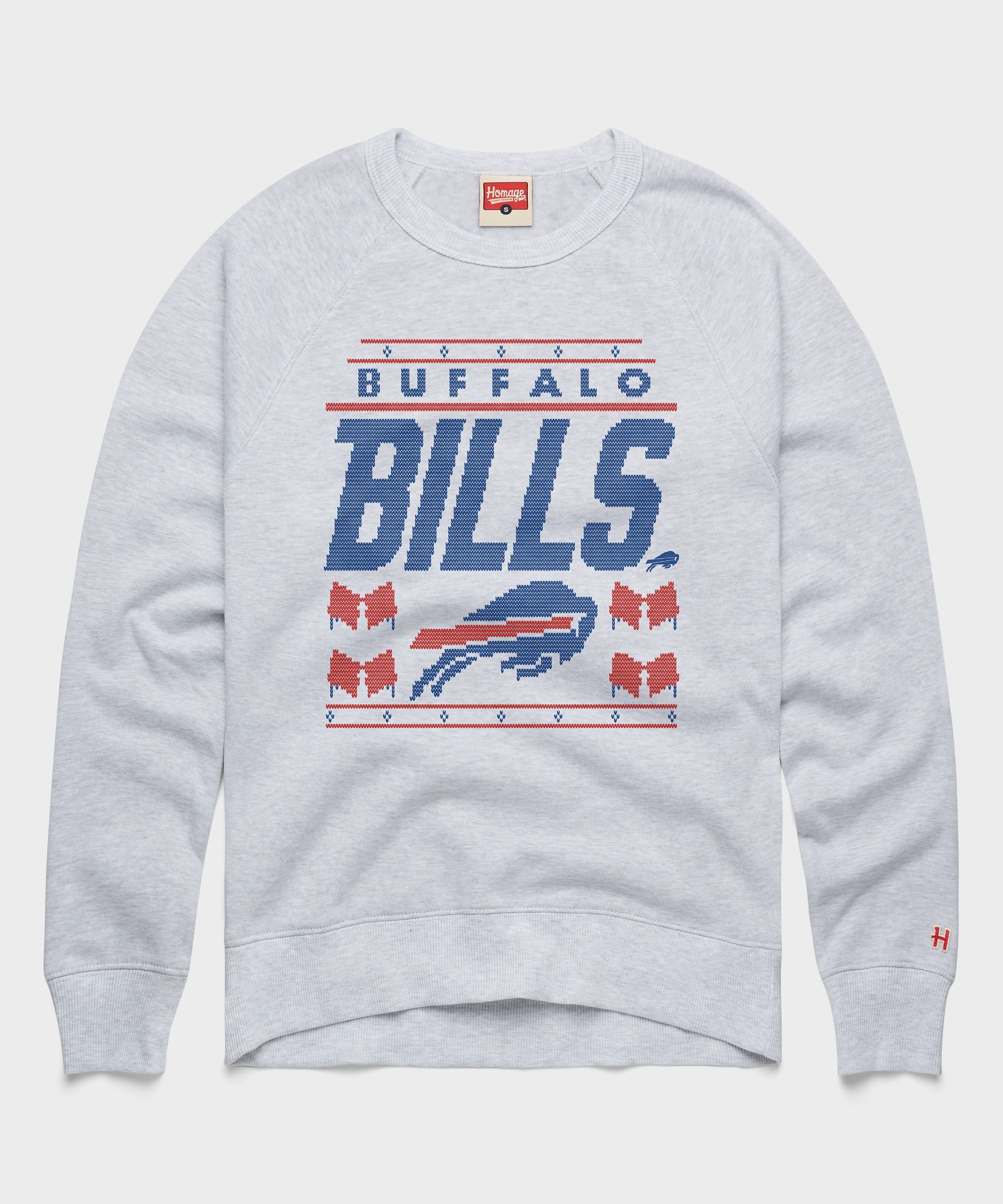 Buffalo Bills Holiday Crewneck Ash