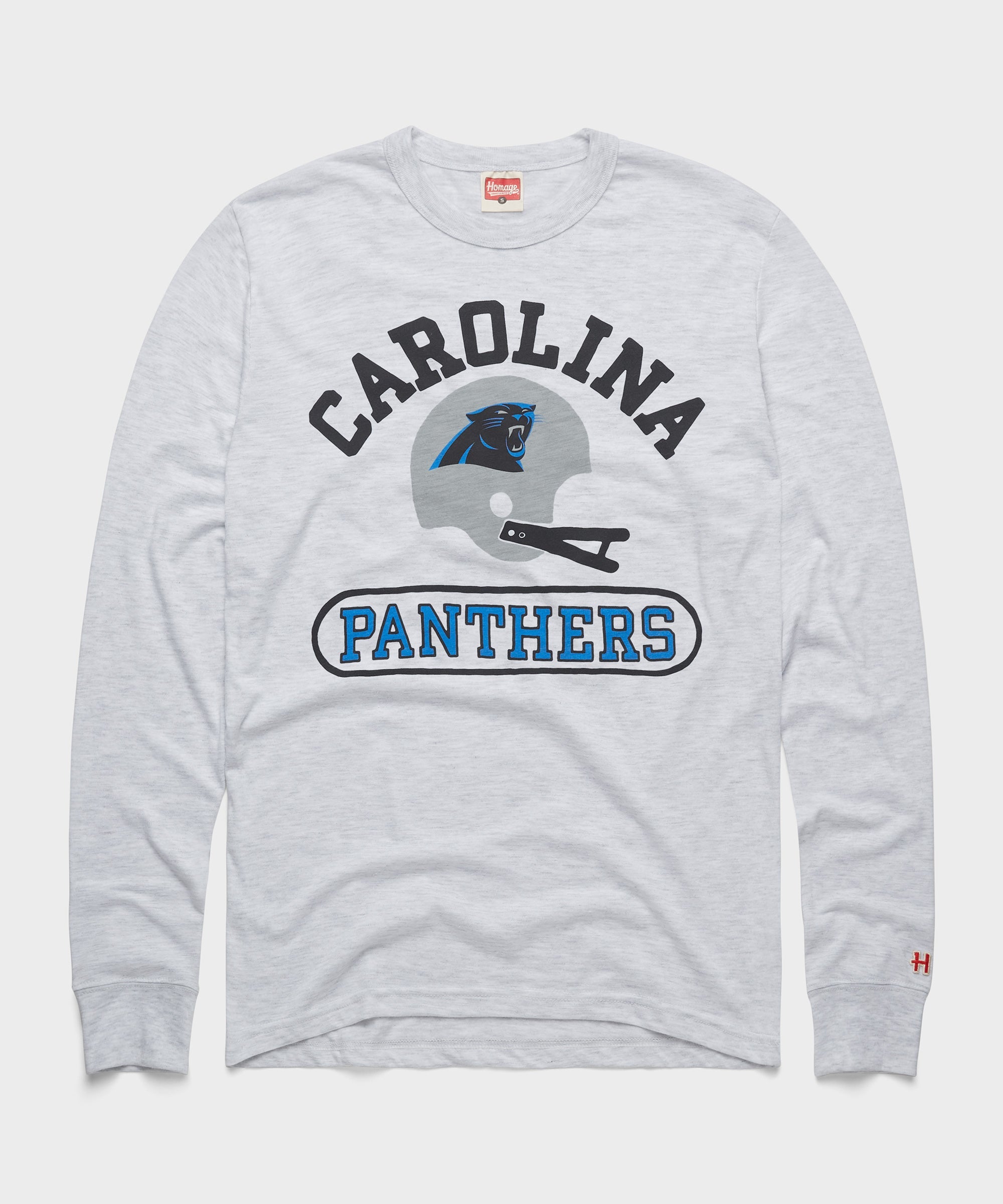 Carolina Panthers Throwback Helmet Long Sleeve Tee