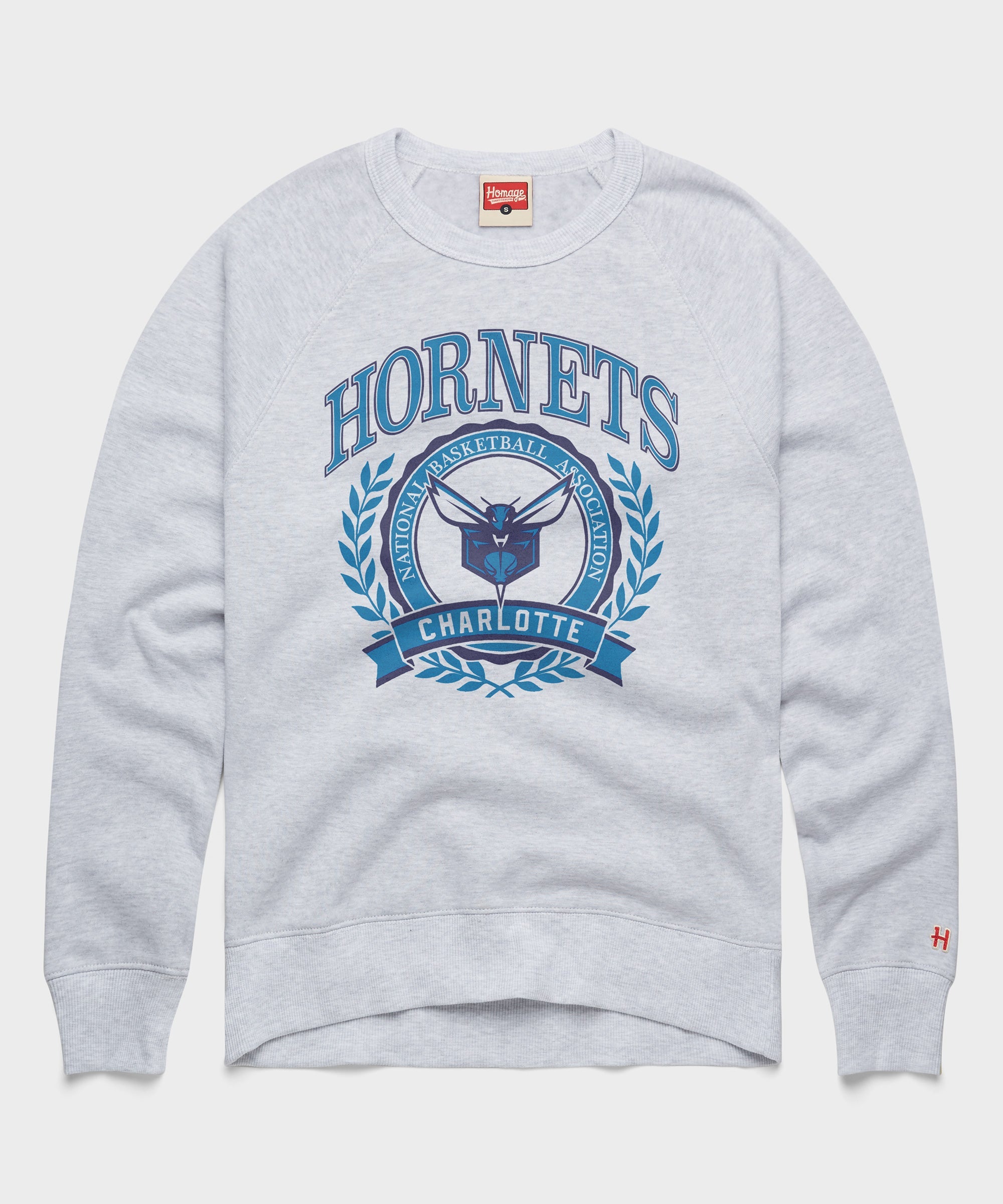 Charlotte Hornets Crest Crewneck Ash