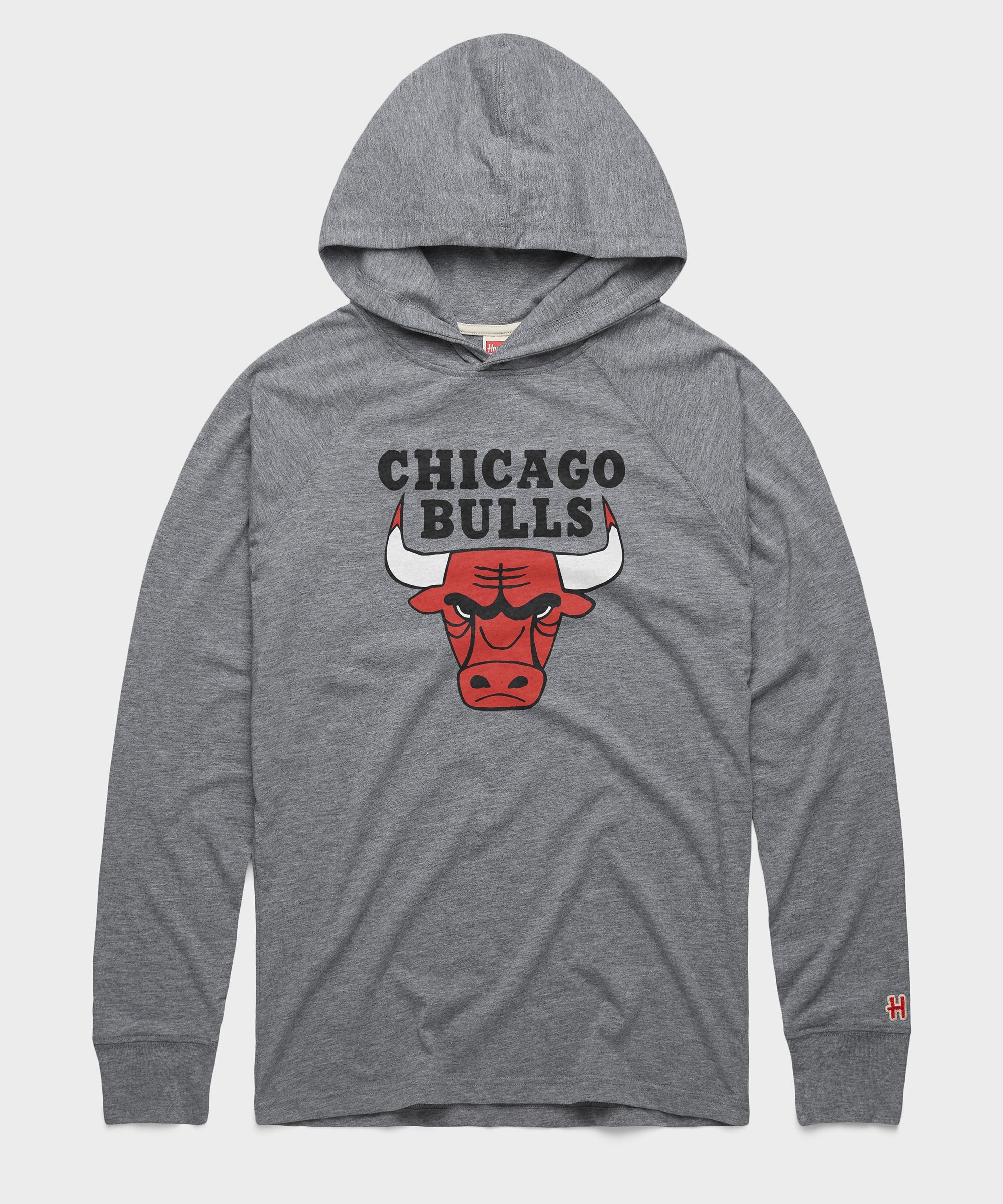 Chicago Bulls Logo Lightweight Hoodie Grey