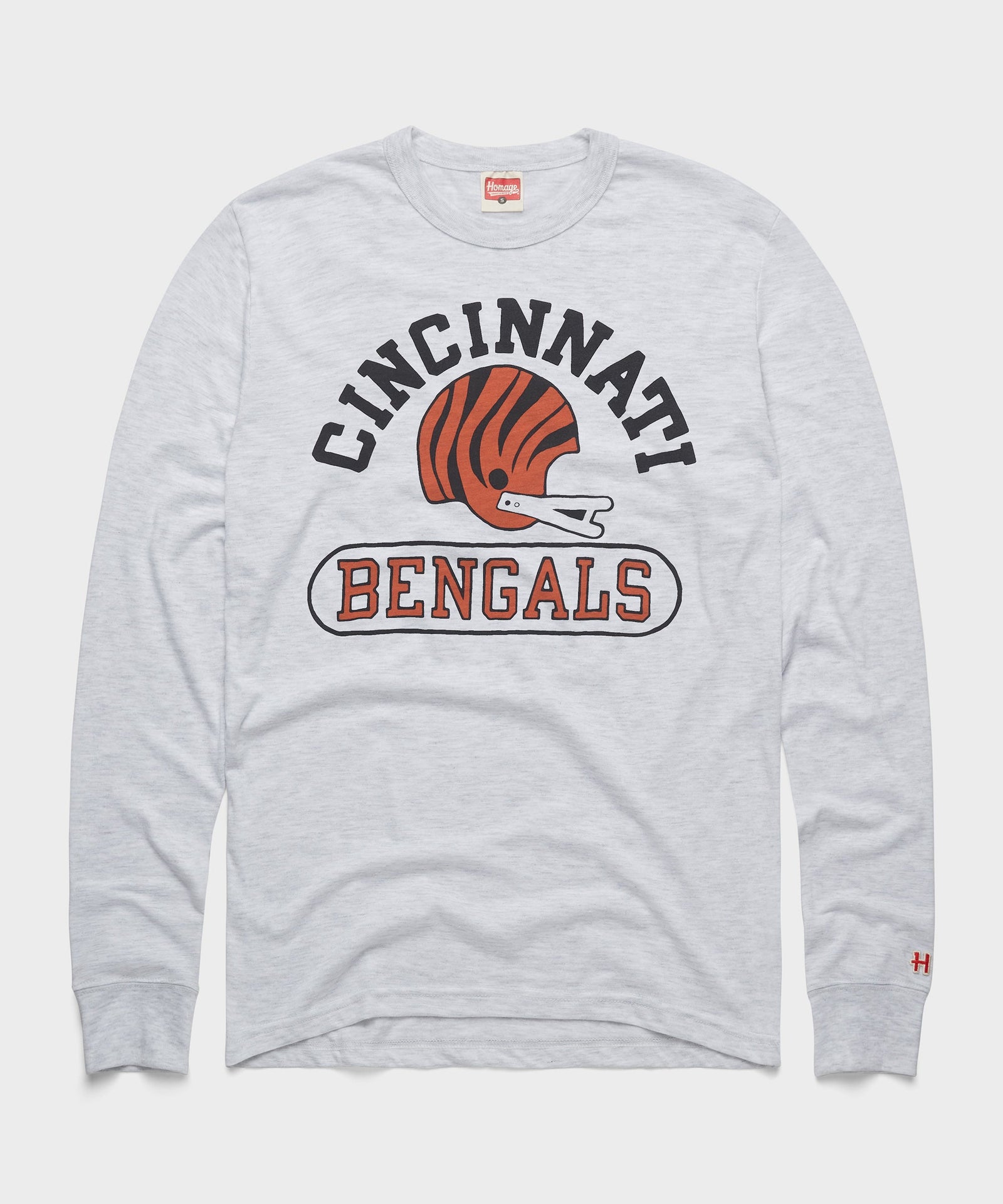 Cincinnati Bengals Throwback Helmet Long Sleeve Tee
