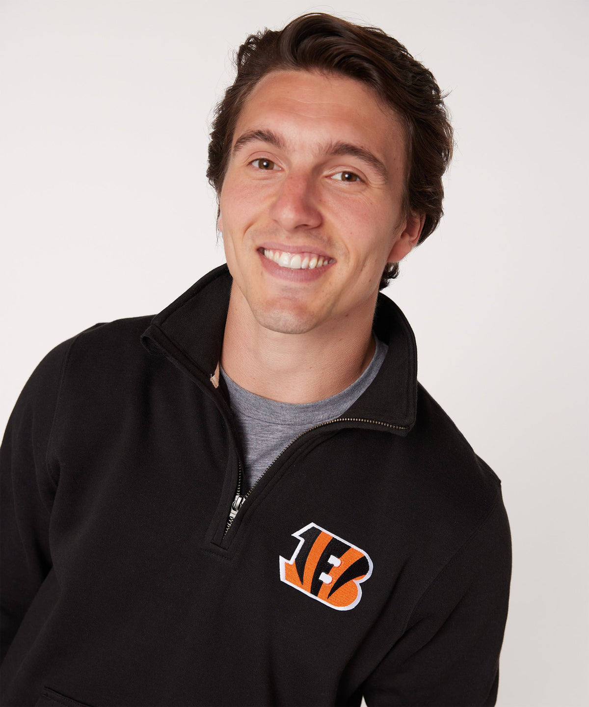Cincinnati Bengals '21 Applique Quarter Zip Pullover