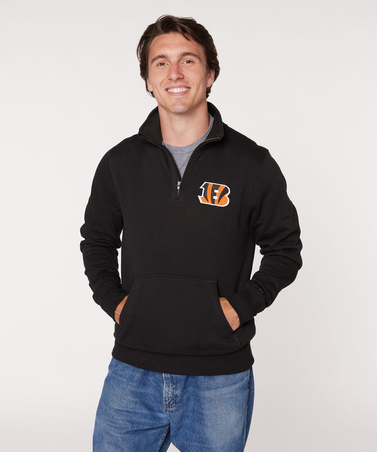 Cincinnati Bengals '21 Applique Quarter Zip Pullover