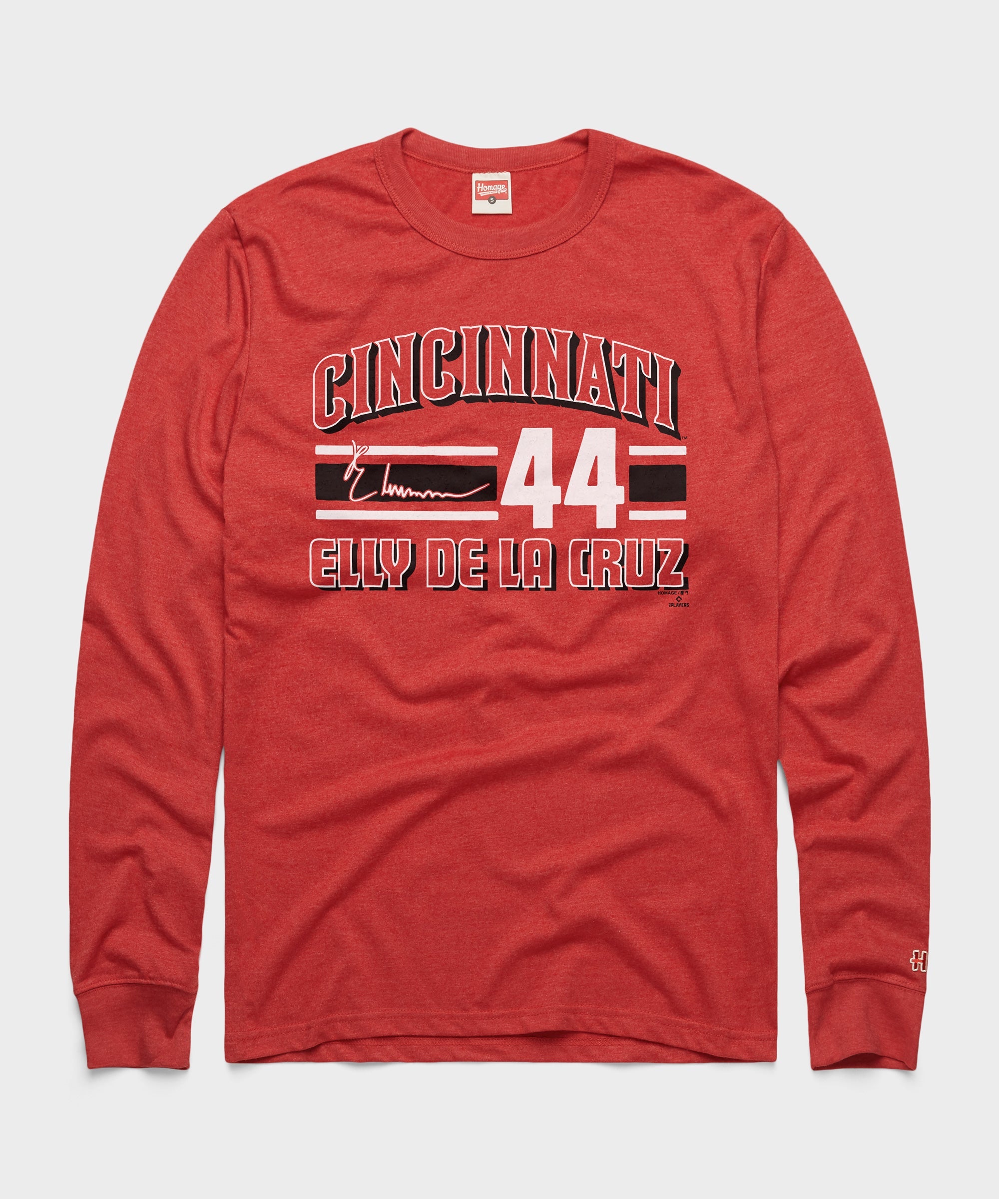 Cincinnati Reds Elly De La Cruz Signature Jersey Long Sleeve Tee