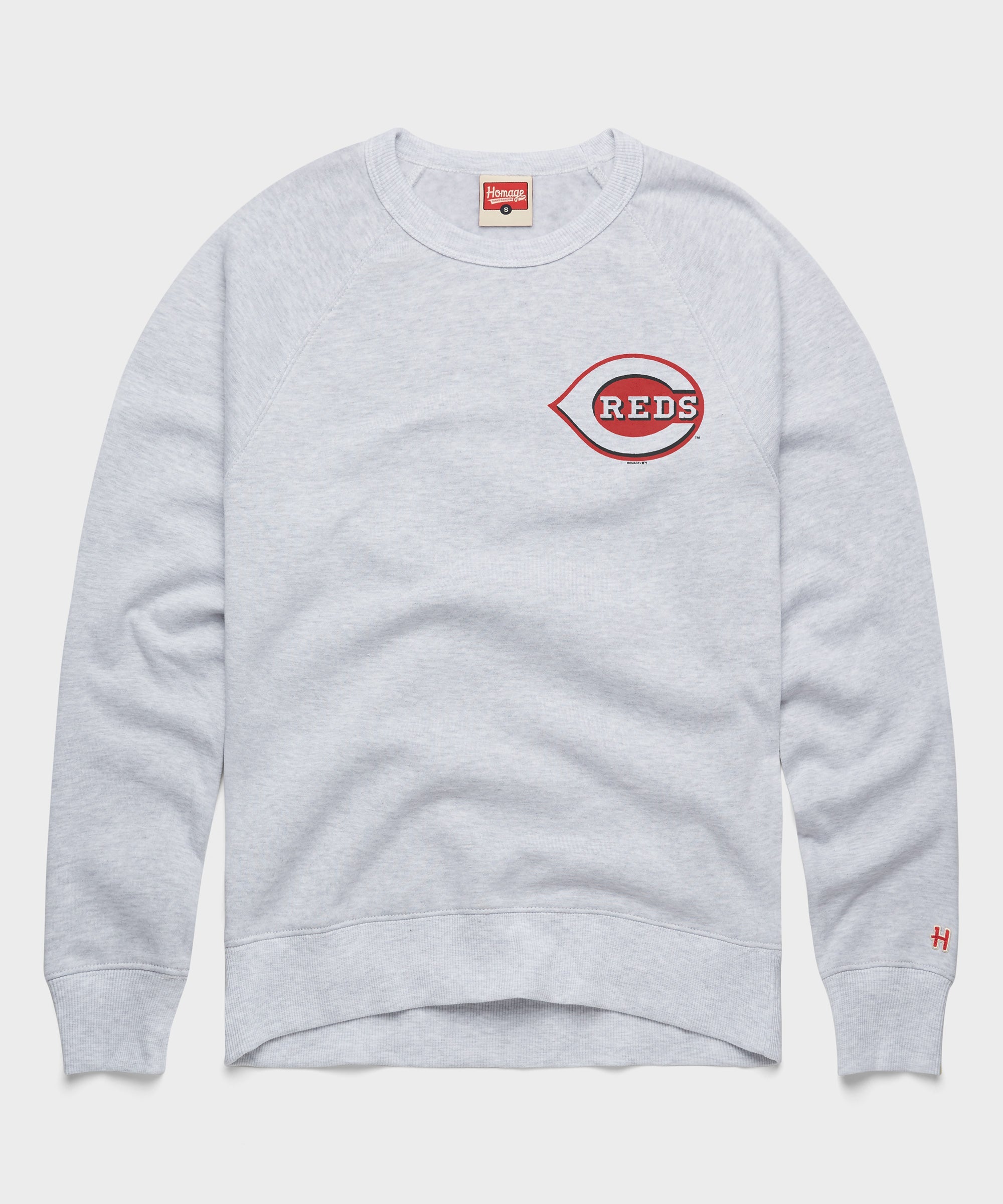 Cincinnati Reds Jersey Logo '13 Crewneck Ash