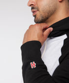 Cleveland Guardians Cap Logo '22 Blackout Colorblock Hoodie