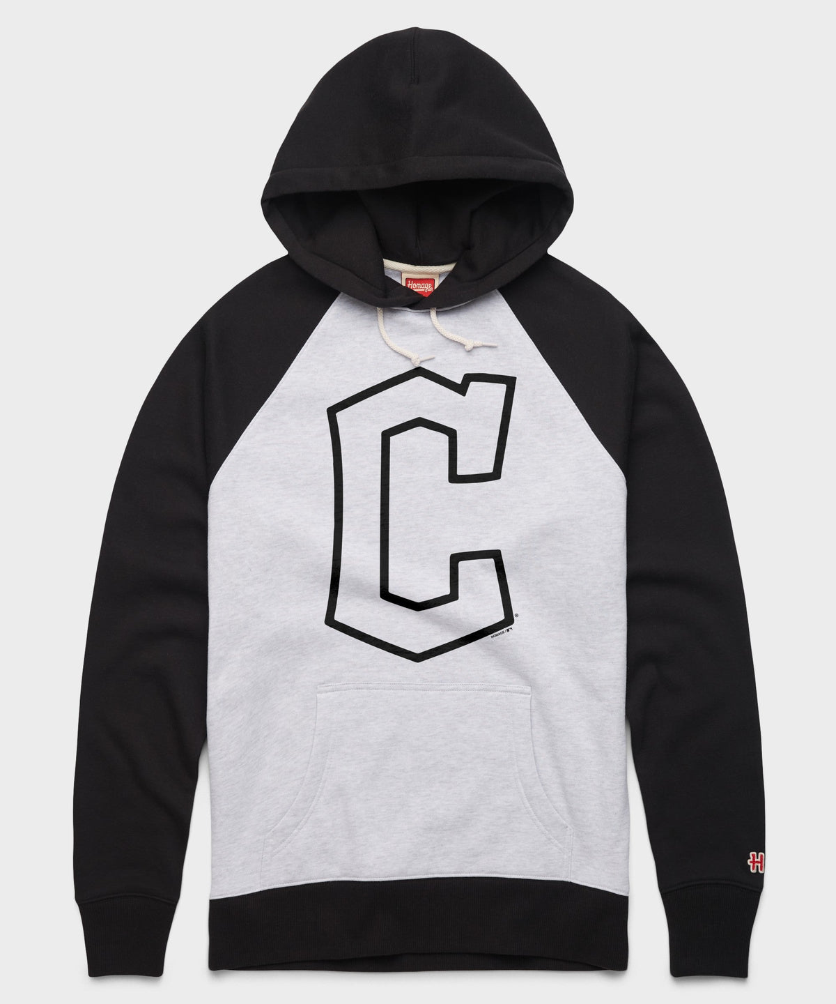 Cleveland Guardians Cap Logo '22 Blackout Colorblock Hoodie