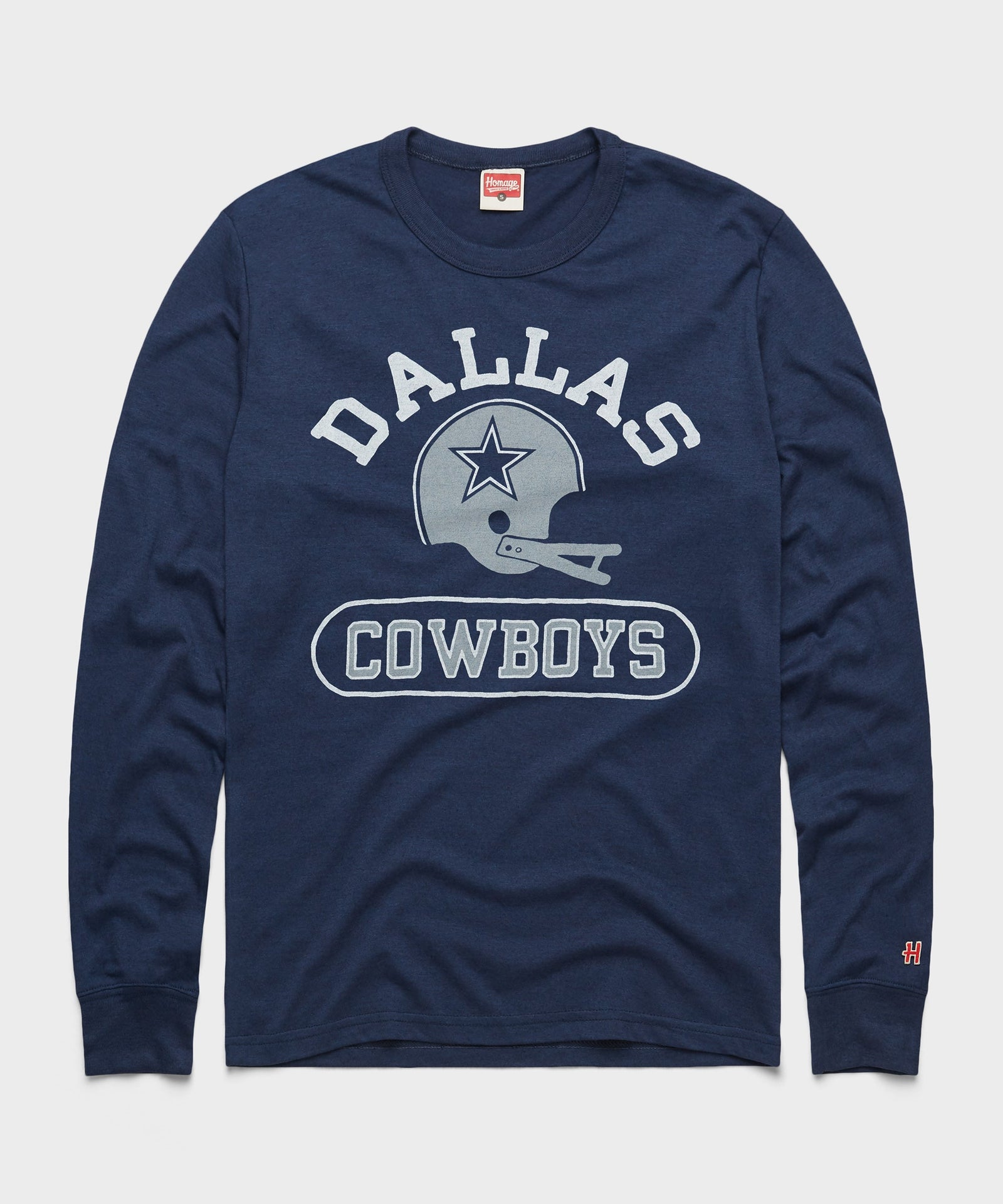 Dallas Cowboys Throwback Helmet Long Sleeve Tee