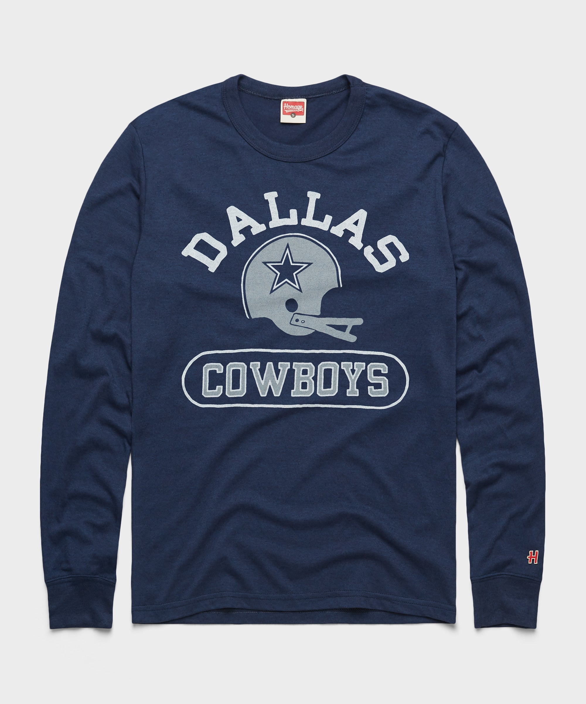 Dallas Cowboys Throwback Helmet Long Sleeve Tee