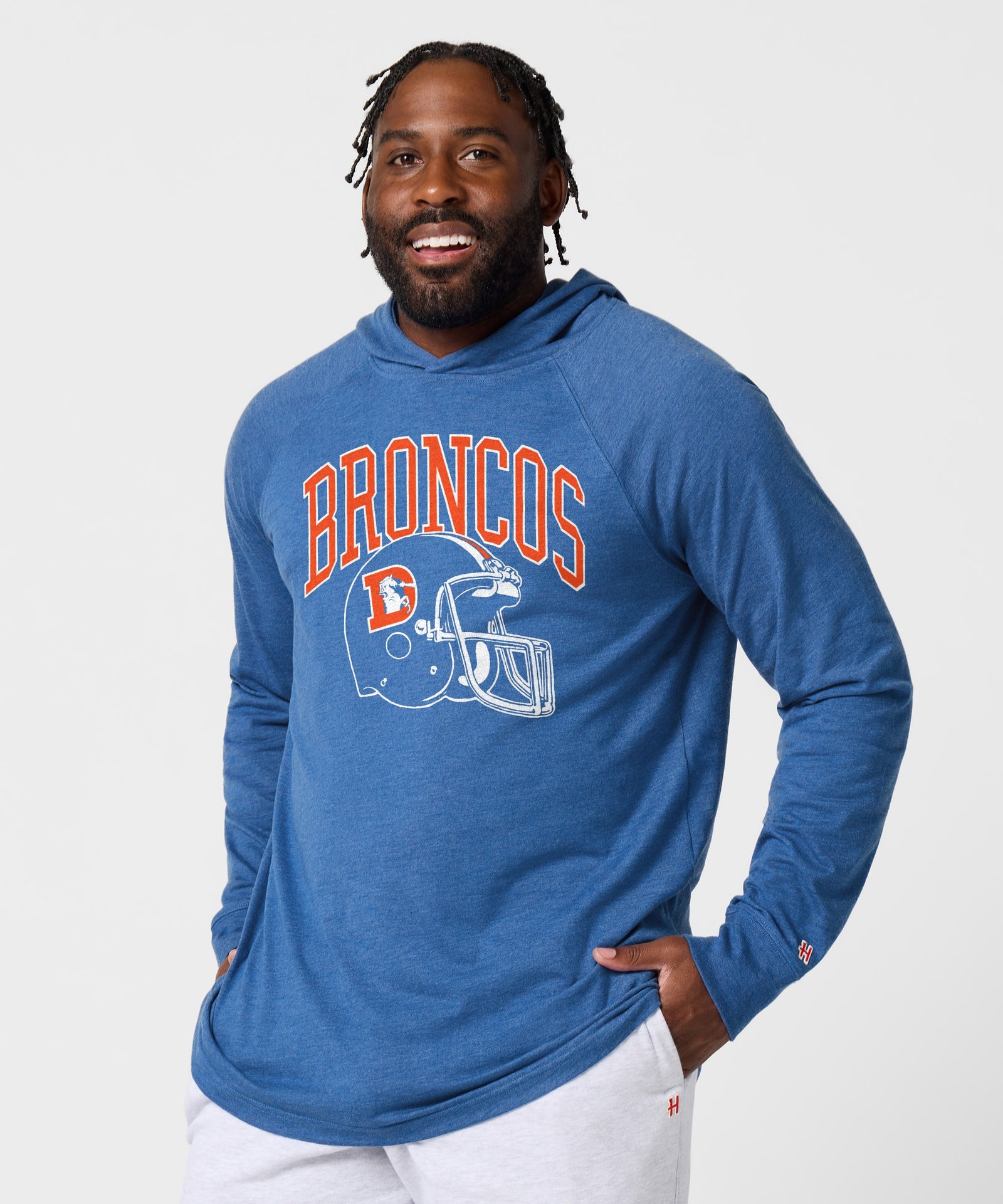 Denver Broncos Helmet Retro Lightweight Hoodie