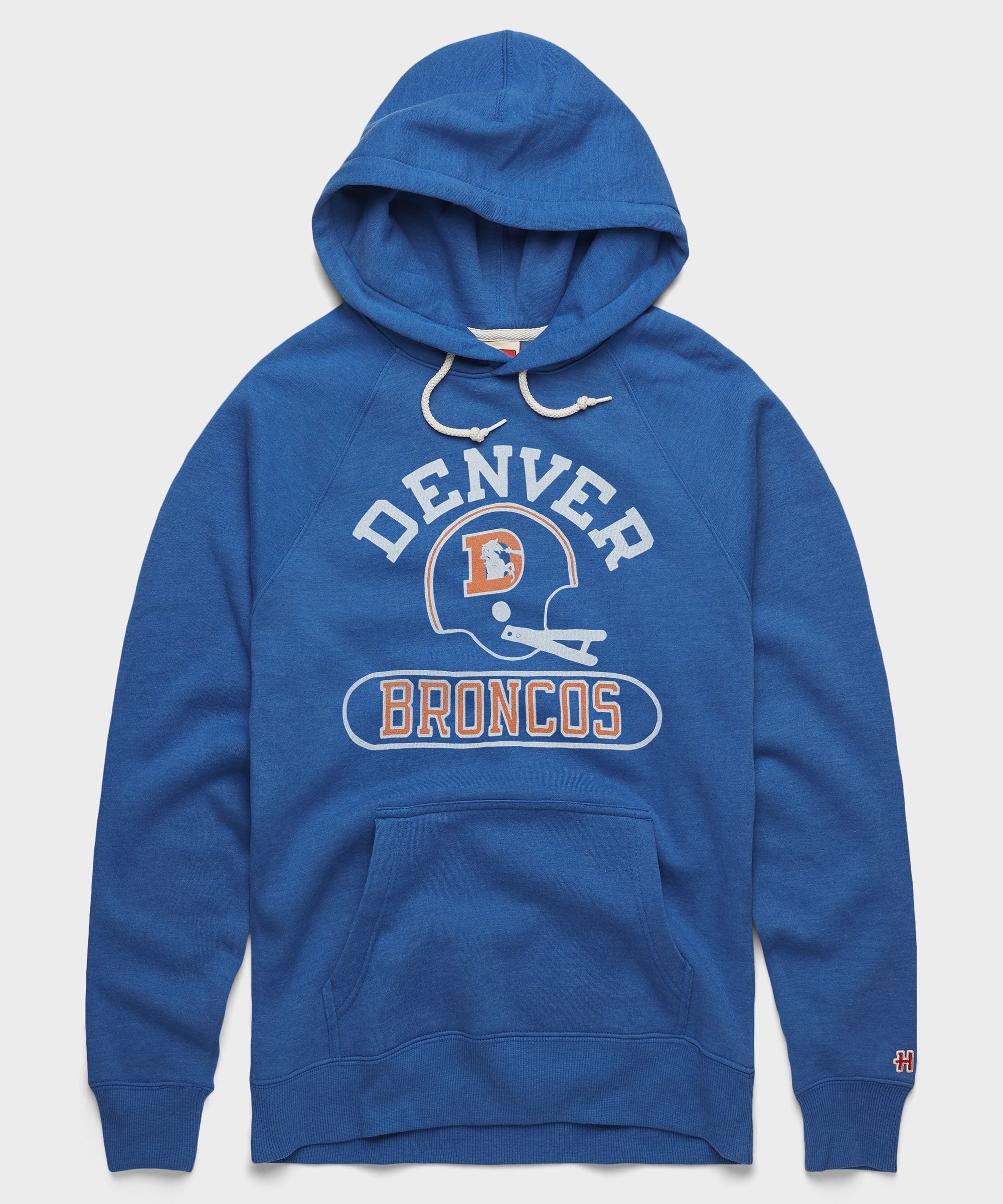 Denver Broncos Throwback Helmet Hoodie Royal Blue